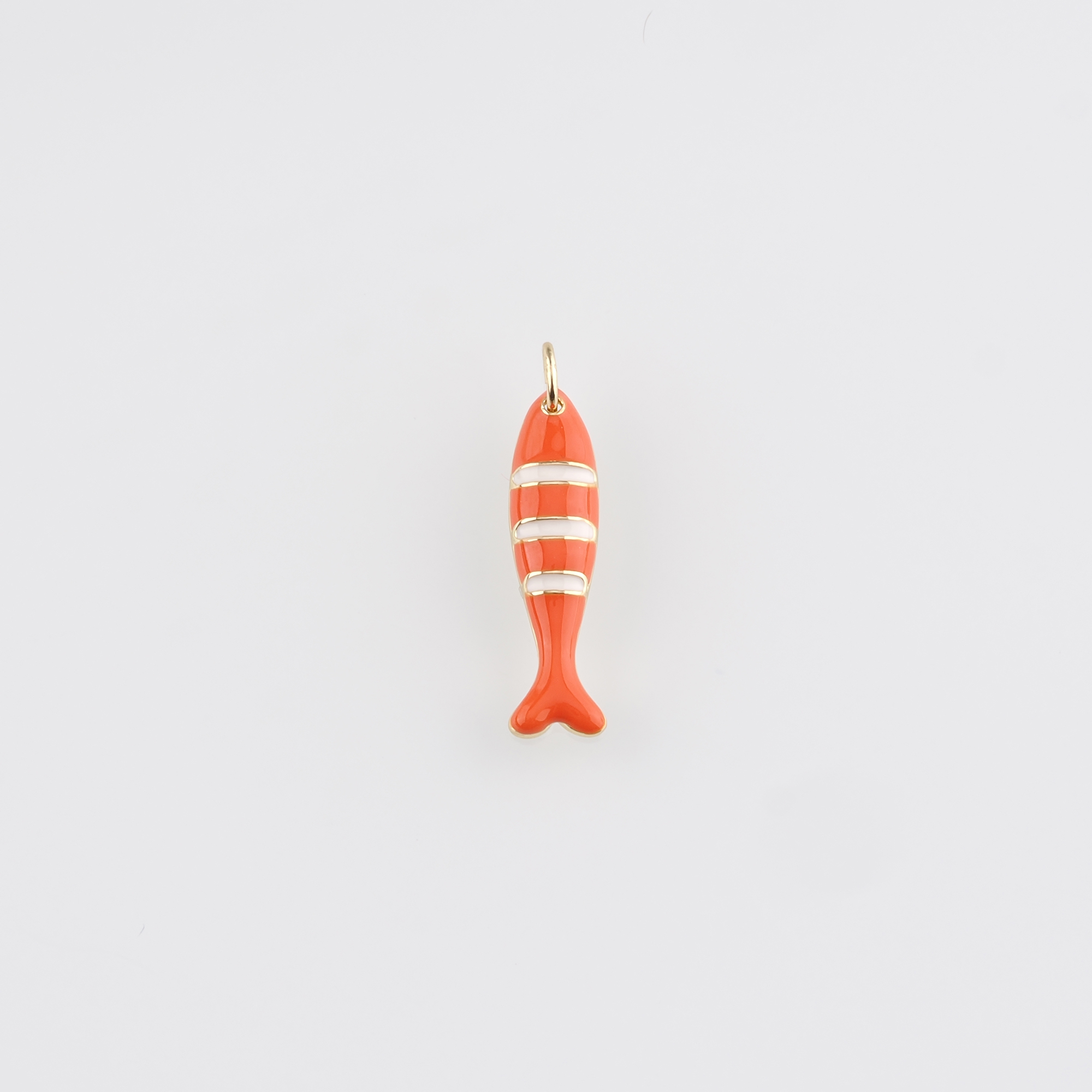 18K Gold Filled Fish Pendant,Enamel Ocean Fish Charm Earrings Necklace for DIY Jewelry Making Supply