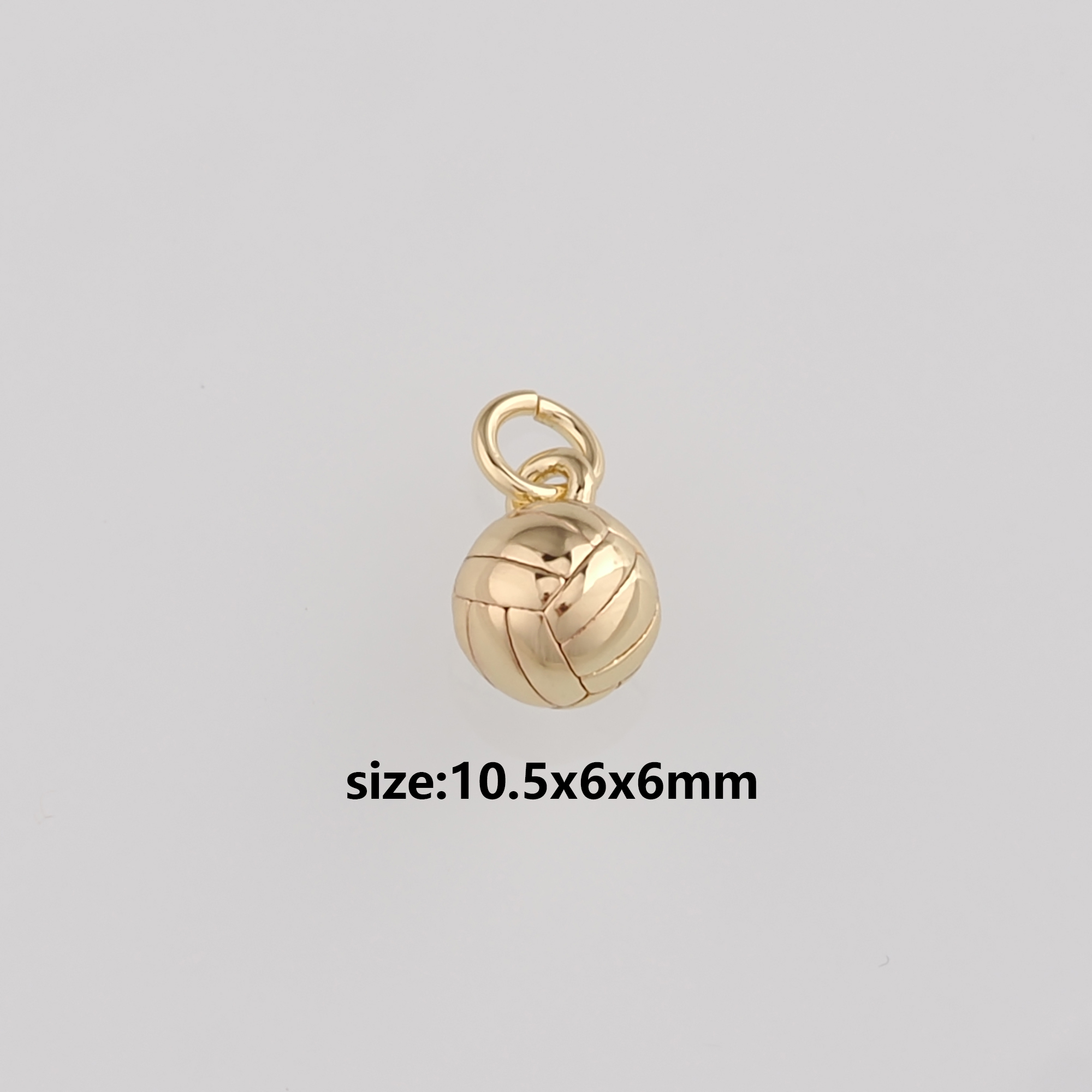 18K Gold Filled Volleyball Pendant,Volleyball Charm Earrings Necklace for DIY Jewelry Making Supply