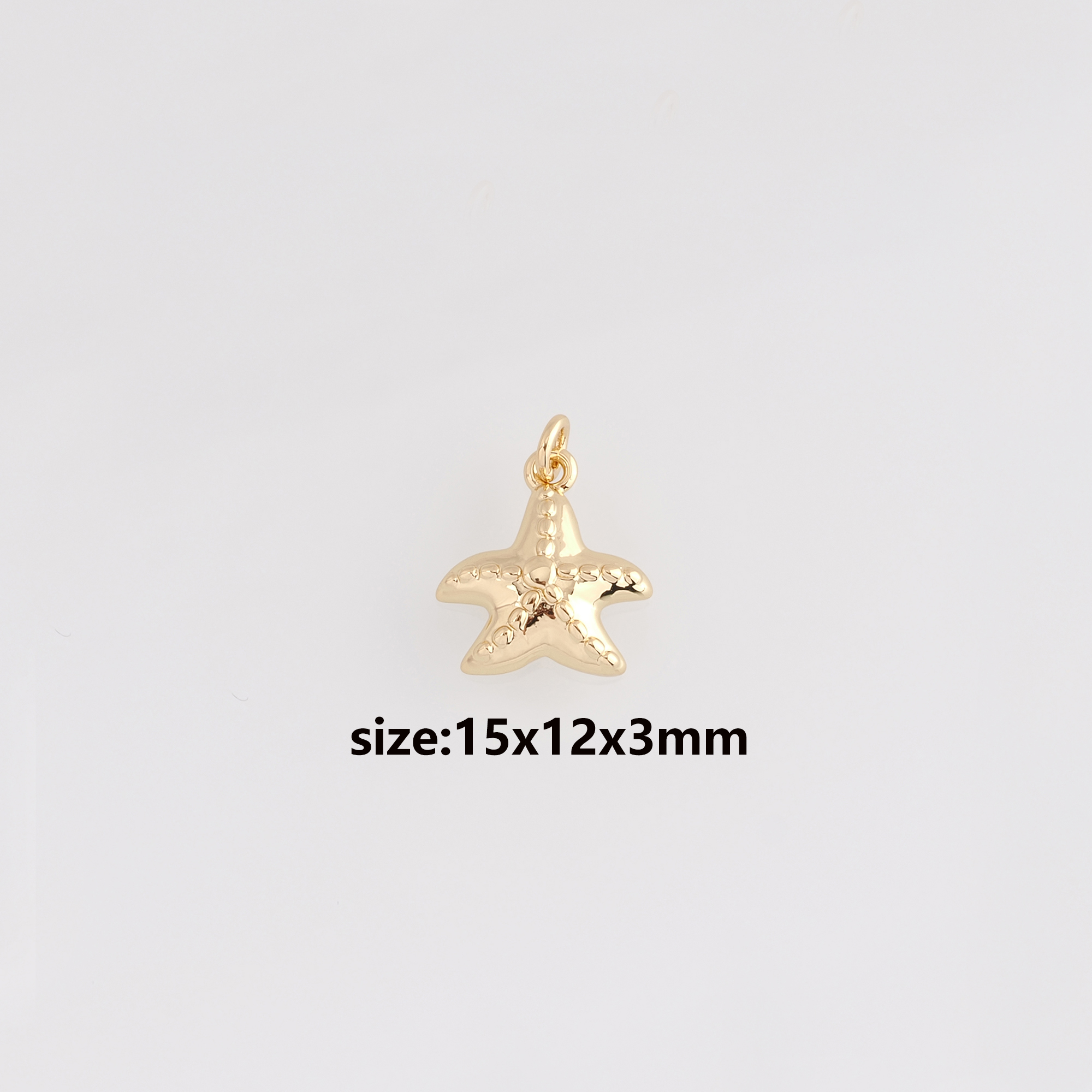 18K Gold Filled Starfish Pendant,Ocean Starfish Charm Earrings Necklace for DIY Jewelry Making Supply
