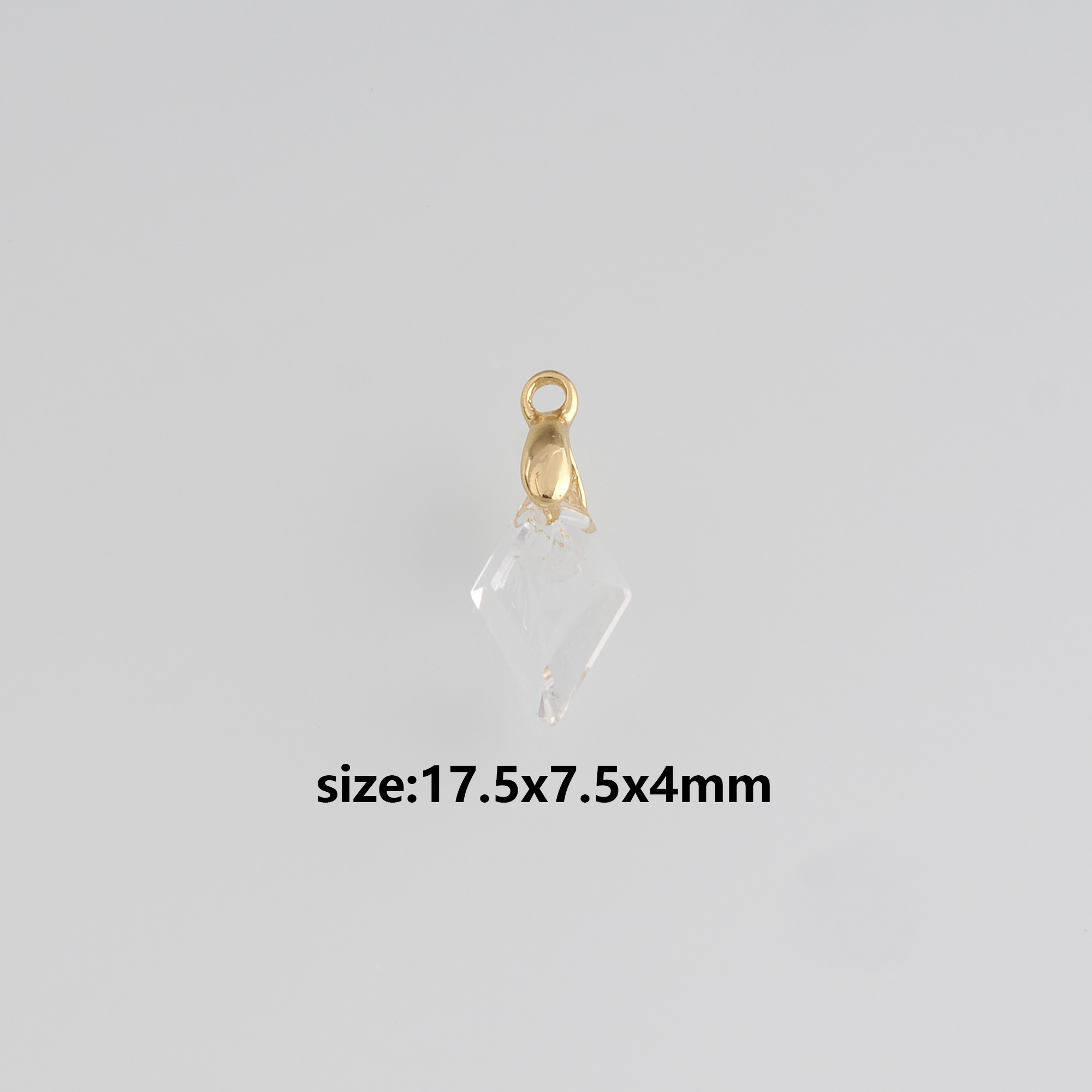 18K Gold Filled Rhombus Pendant,Rhombus Charm Earrings Necklace for DIY Jewelry Making Supply