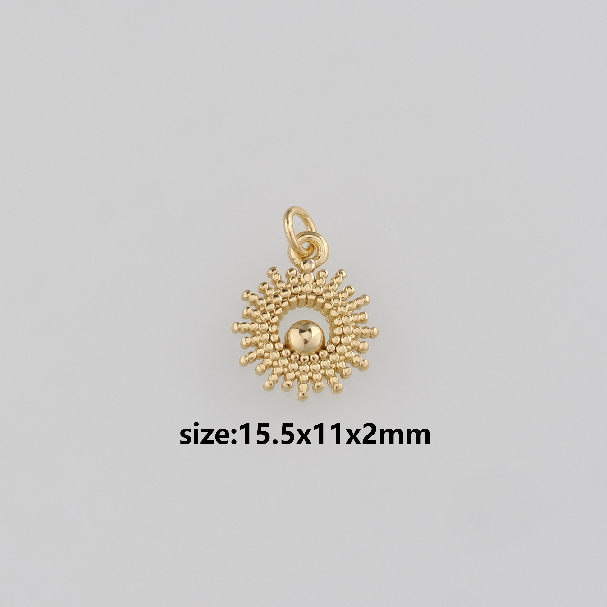 18K Gold Filled Sun Pendant,Celestial Sun Charm Earrings Necklace for DIY Jewelry Making Supply