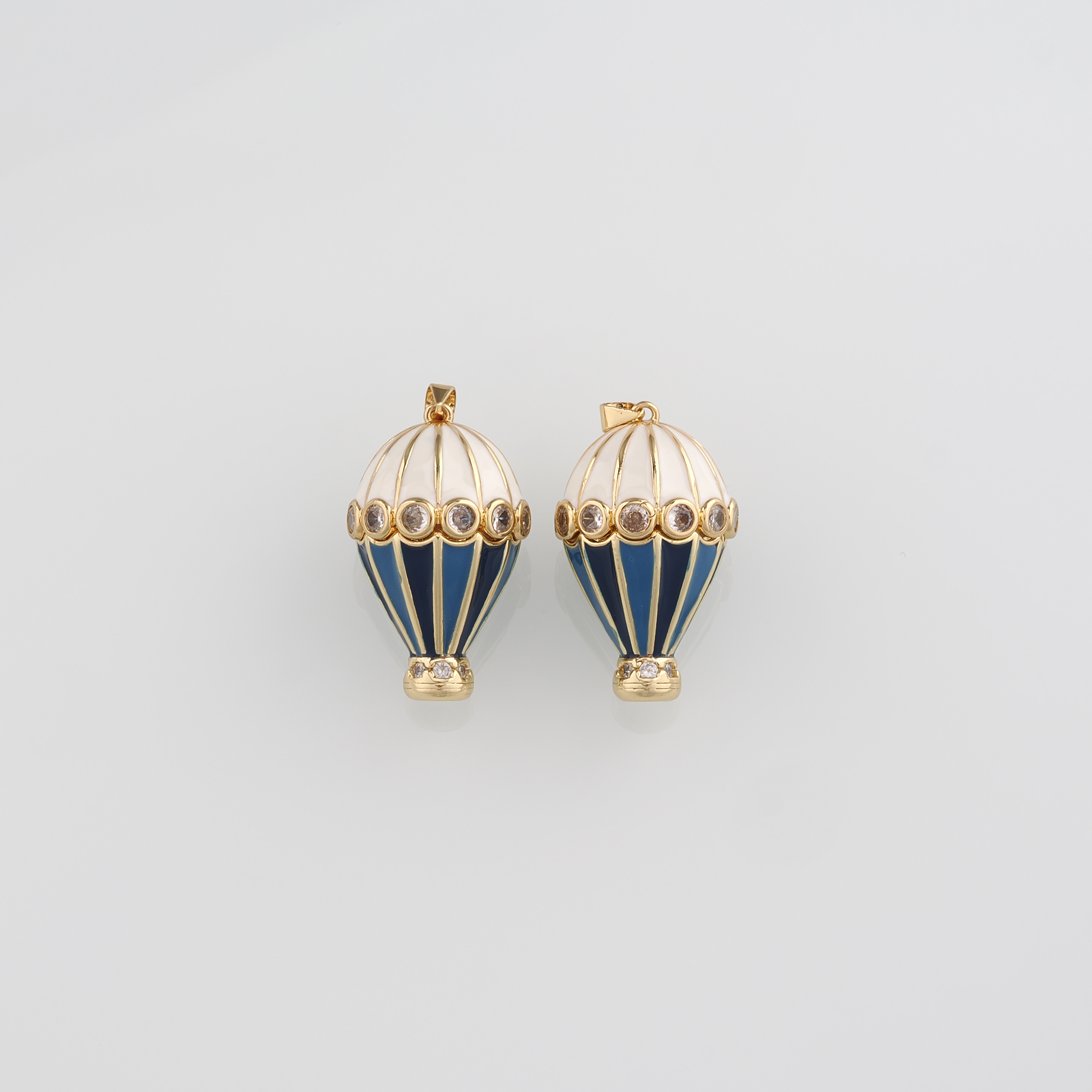18K Gold Filled Hot Air Balloon Pendant,Enamel Hot Air Balloon Charm Earrings Necklace for DIY Jewelry Making Supply