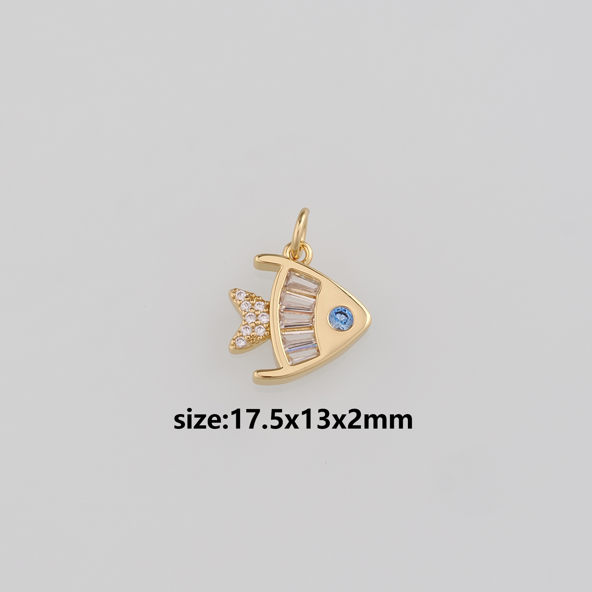 18K Gold Filled Fish Pendant,Ocean Fish Charm Earrings Necklace for DIY Jewelry Making Supply