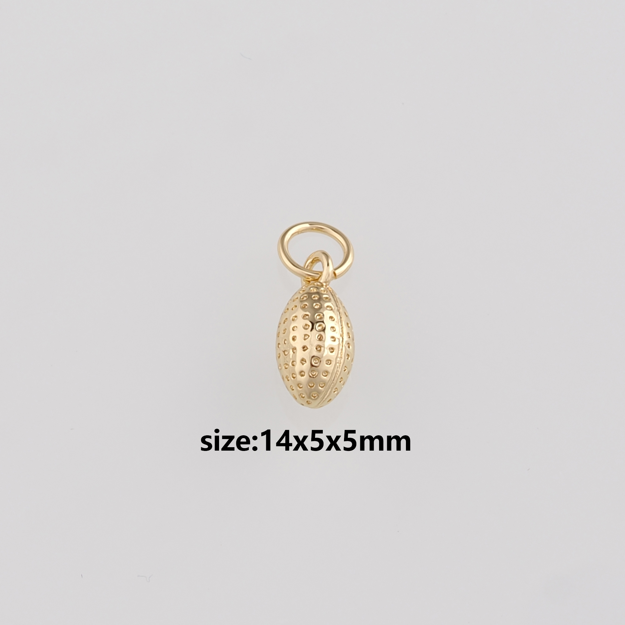 18K Gold Filled Rugby Pendant,Rugby Charm Earrings Necklace for DIY Jewelry Making Supply
