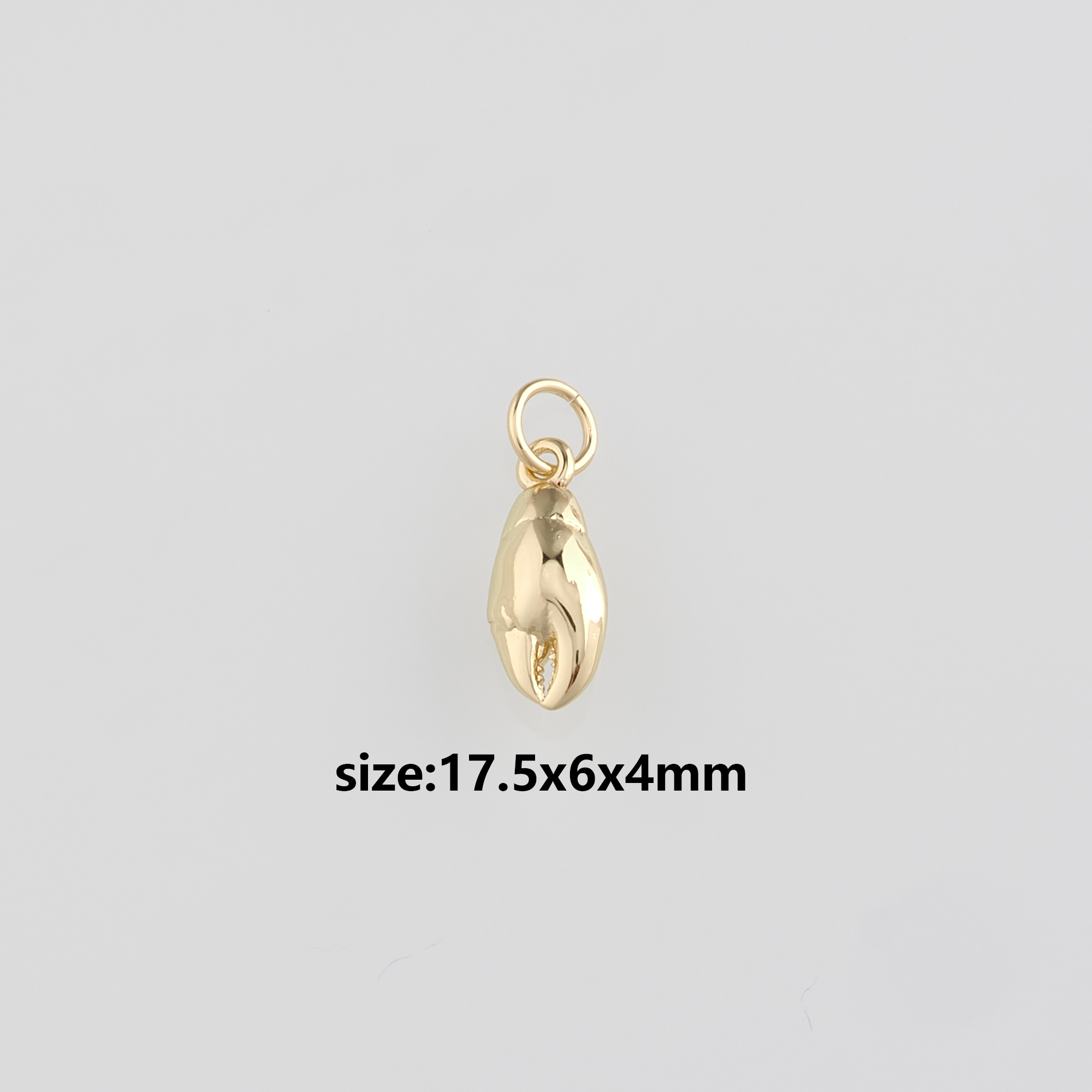 18K Gold Filled Crab Claw Pendant,Crab Claw Charm Earrings Necklace for DIY Jewelry Making Supply