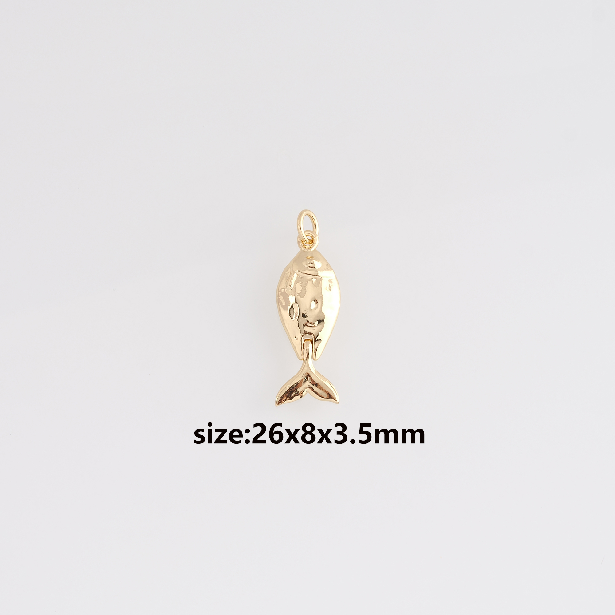 18K Gold Filled Fish Pendant,Ocean Fish Charm Earrings Necklace for DIY Jewelry Making Supply