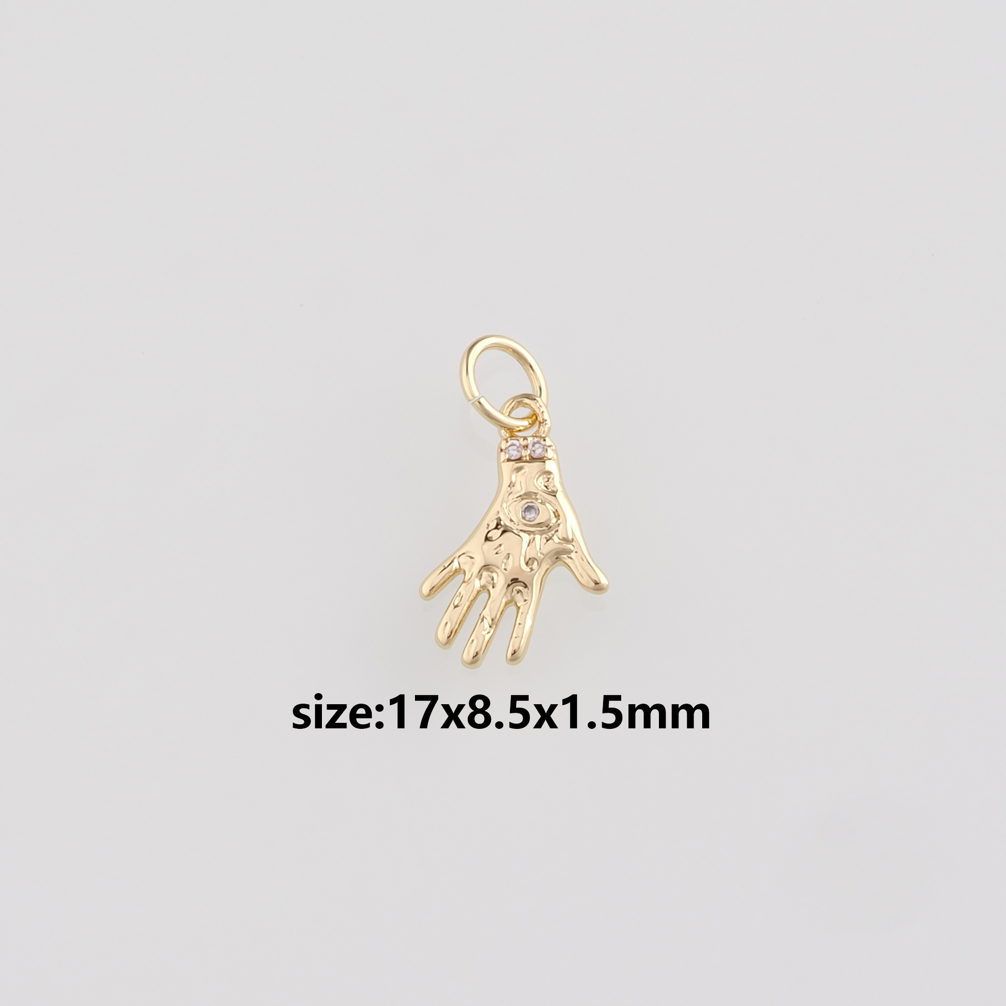 18K Gold Filled Hand Pendant,Dainty Hand Charm Earrings Necklace for DIY Jewelry Making Supply