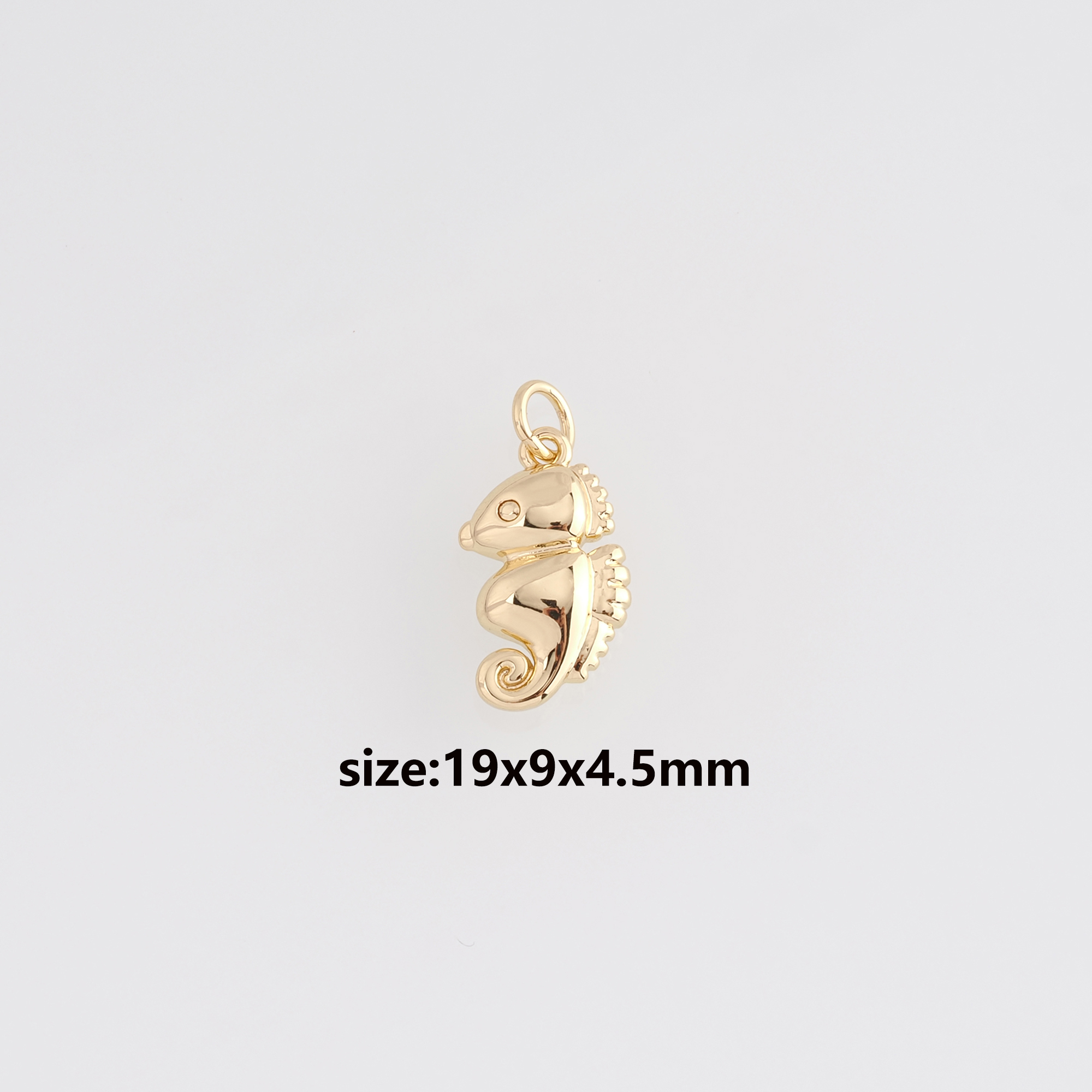 18K Gold Filled Seahorse Pendant,Gold Seahorse Charm Earrings Necklace for DIY Jewelry Making Supply