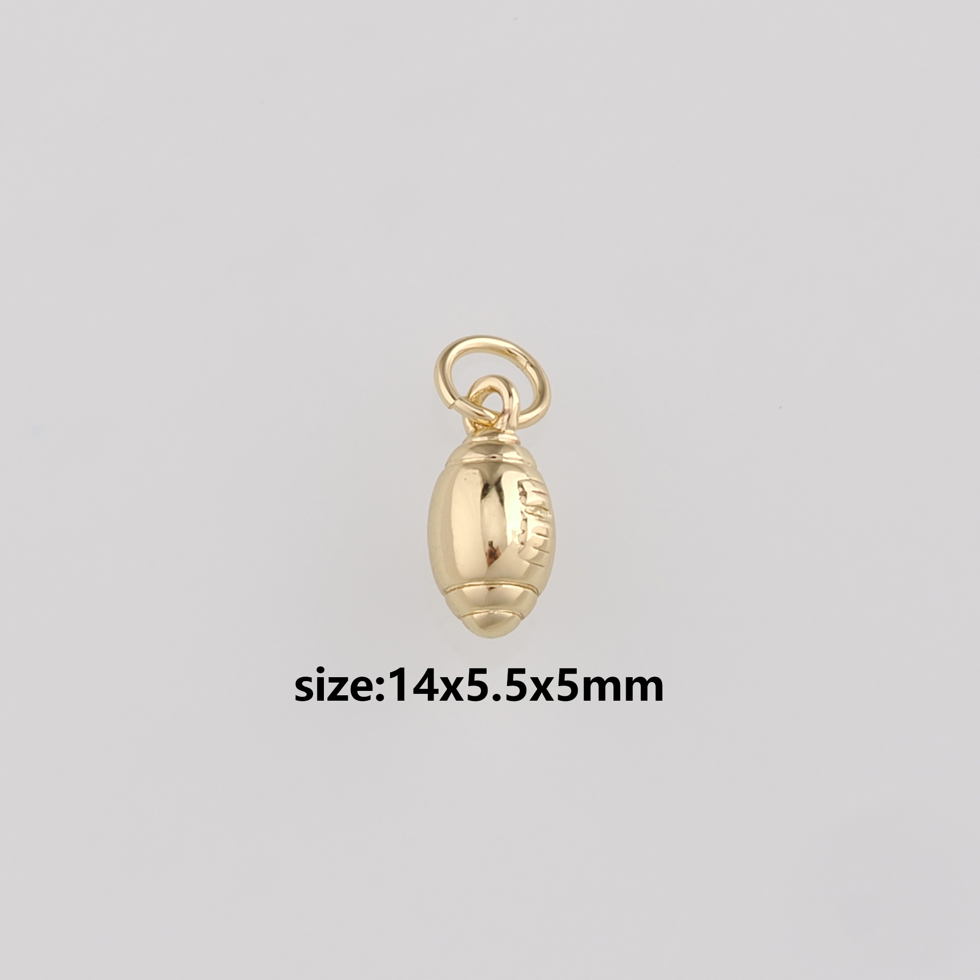 18K Gold Filled Rugby Pendant,Rugby Charm Earrings Necklace for DIY Jewelry Making Supply