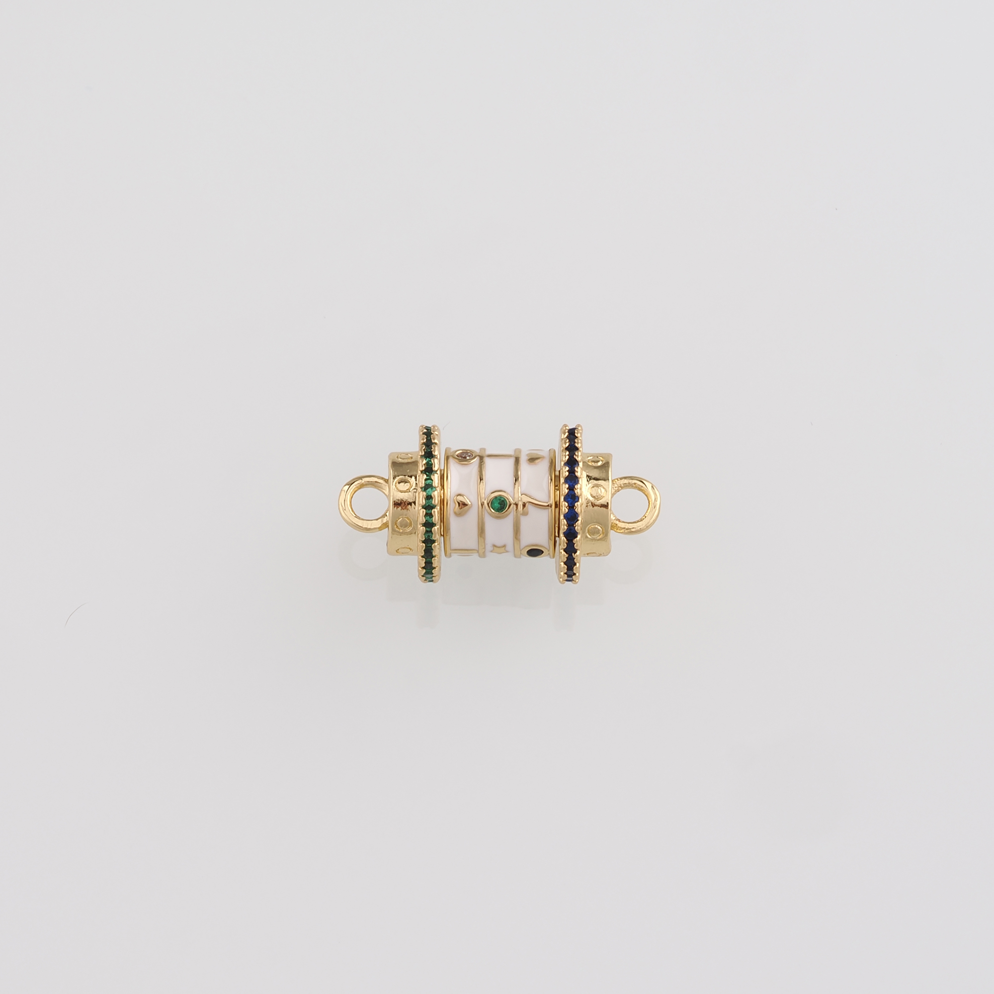 18K Gold Filled Cylinder Connector,Enamel Cylinder Charm Necklace Bracelet for DIY Jewelry Making Supply