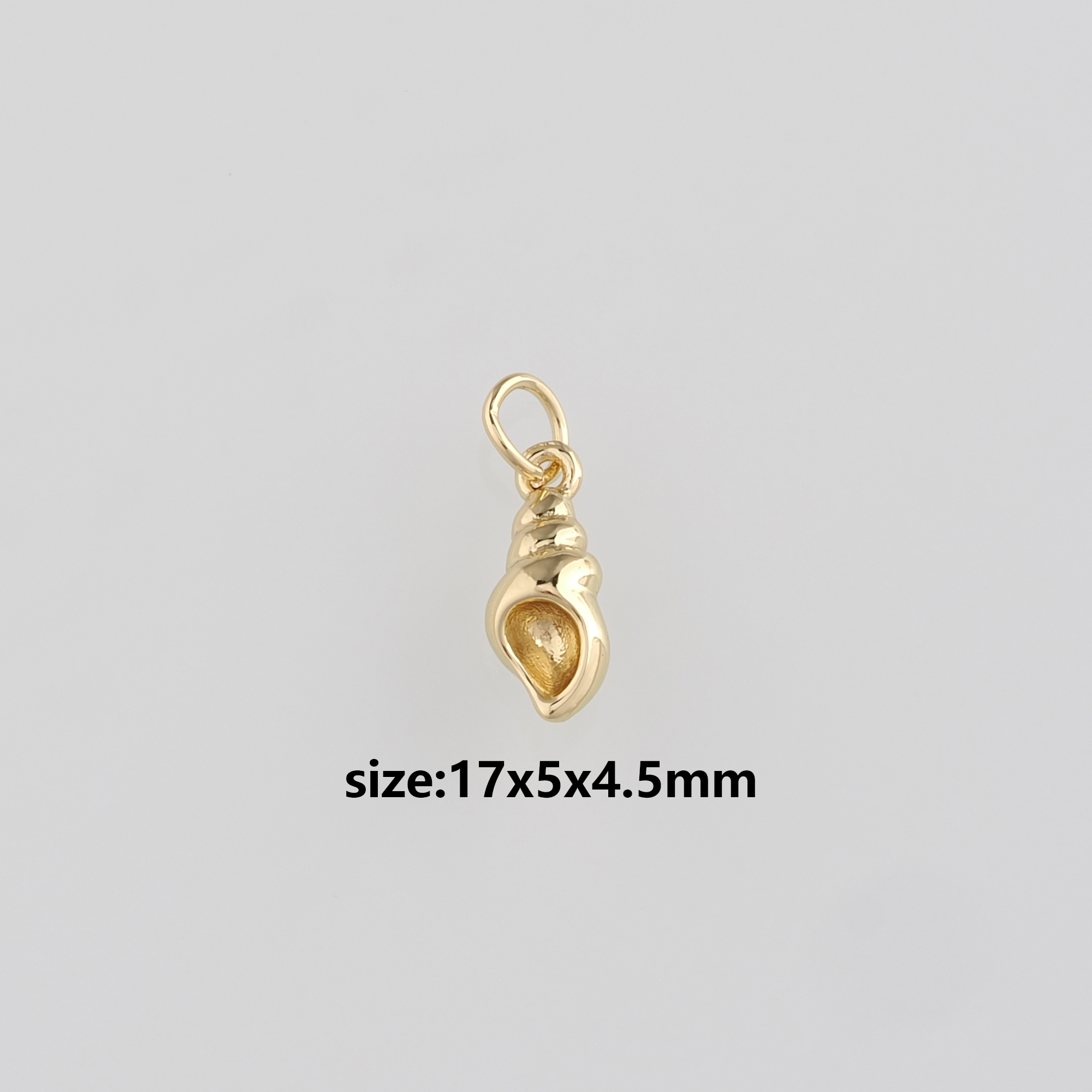 18K Gold Filled Conch Shell Pendant,Ocean Shell Charm Earrings Necklace for DIY Jewelry Making Supply