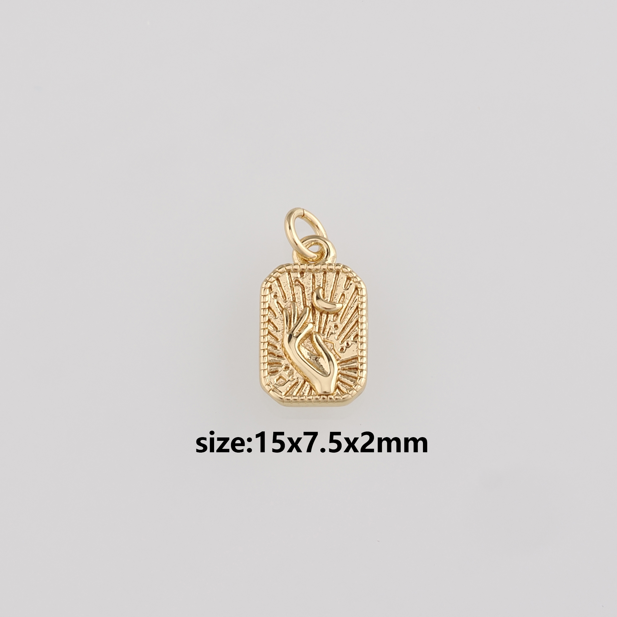 18K Gold Filled Hand Pendant,Dainty Hand Charm Earrings Necklace for DIY Jewelry Making Supply