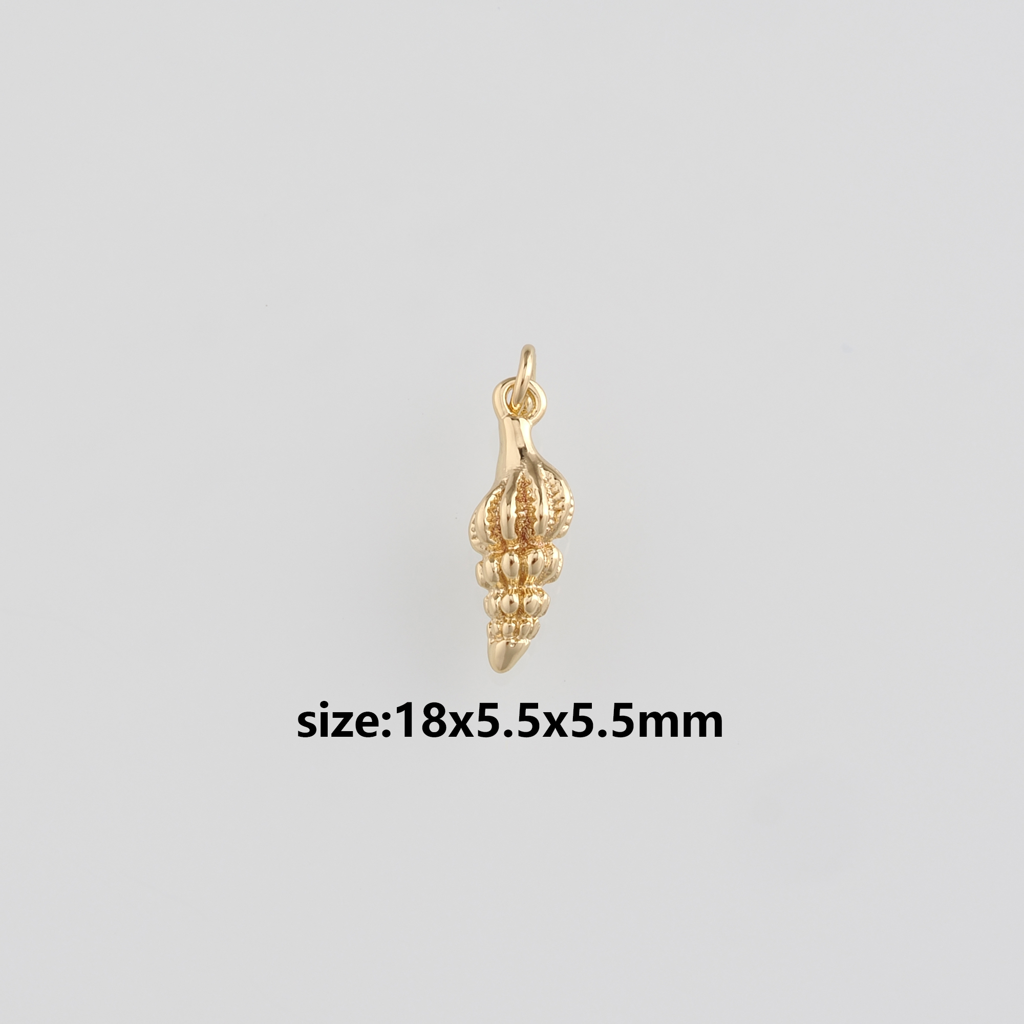 18K Gold Filled Conch Shell Pendant,Ocean Shell Charm Earrings Necklace for DIY Jewelry Making Supply