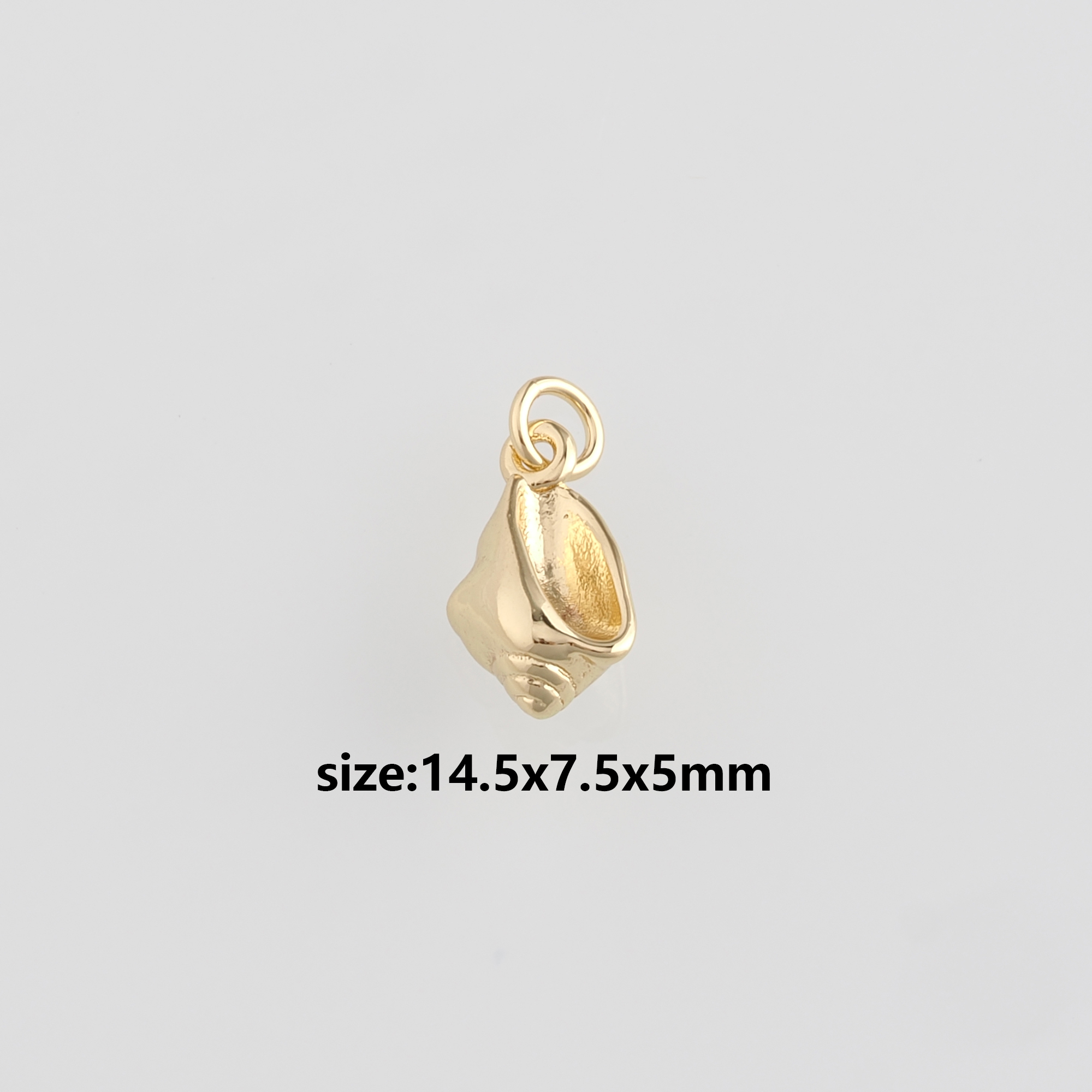 18K Gold Filled Conch Pendant,Ocean Shell Charm Earrings Necklace for DIY Jewelry Making Supply