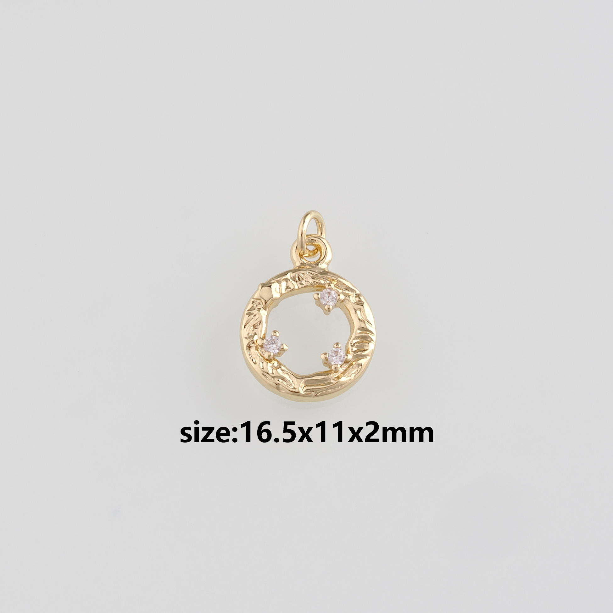18K Gold Filled Round Pendant,Dainty Round Earrings Necklace for DIY Jewelry Making Supply