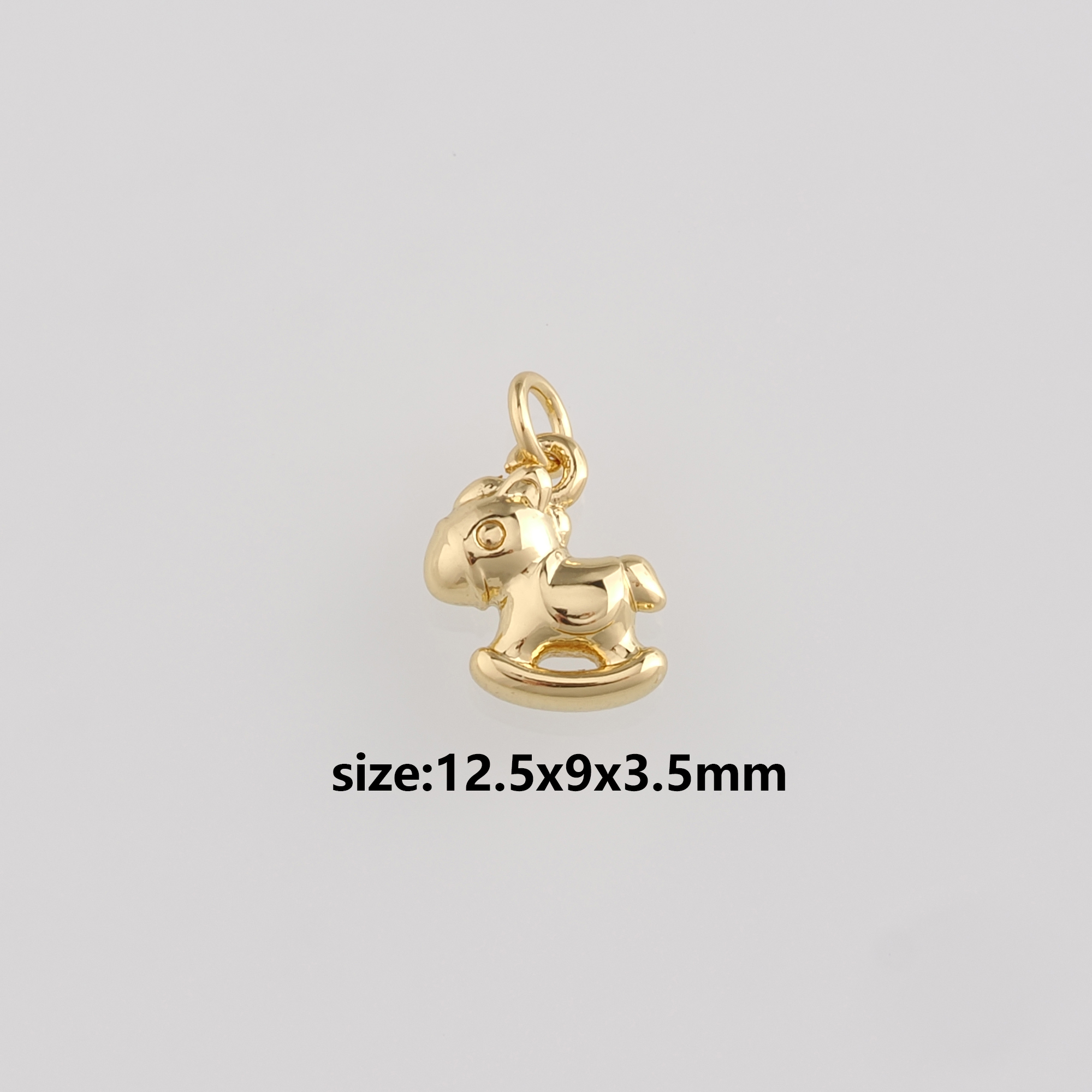 18K Gold Filled Trojan Horse Pendant,Dainty Trojan Horse Charm Earrings Necklace for DIY Jewelry Making Supply