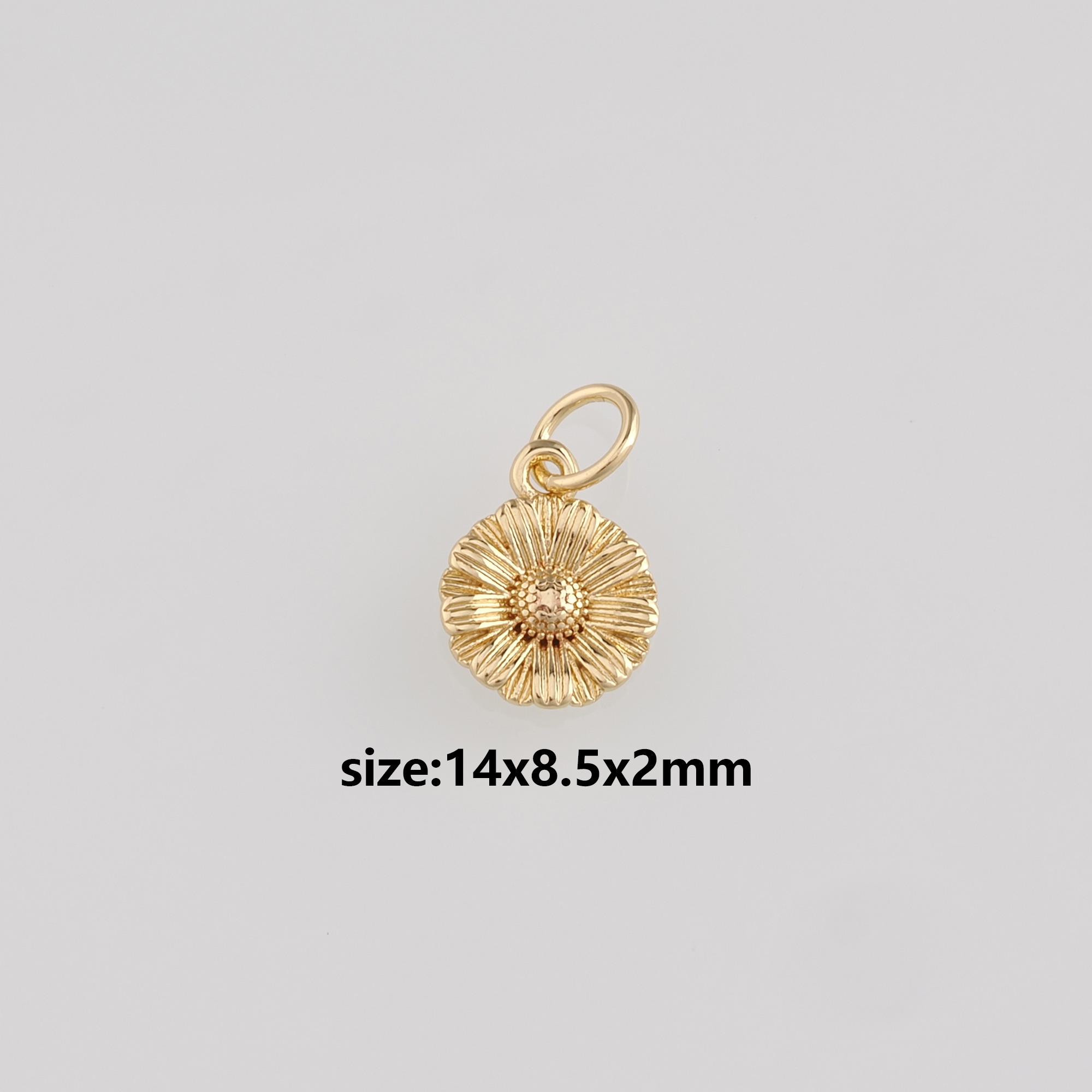 18K Gold Filled Sunflower Pendant,Dainty Sunflower Charm Earrings Necklace for DIY Jewelry Making Supply