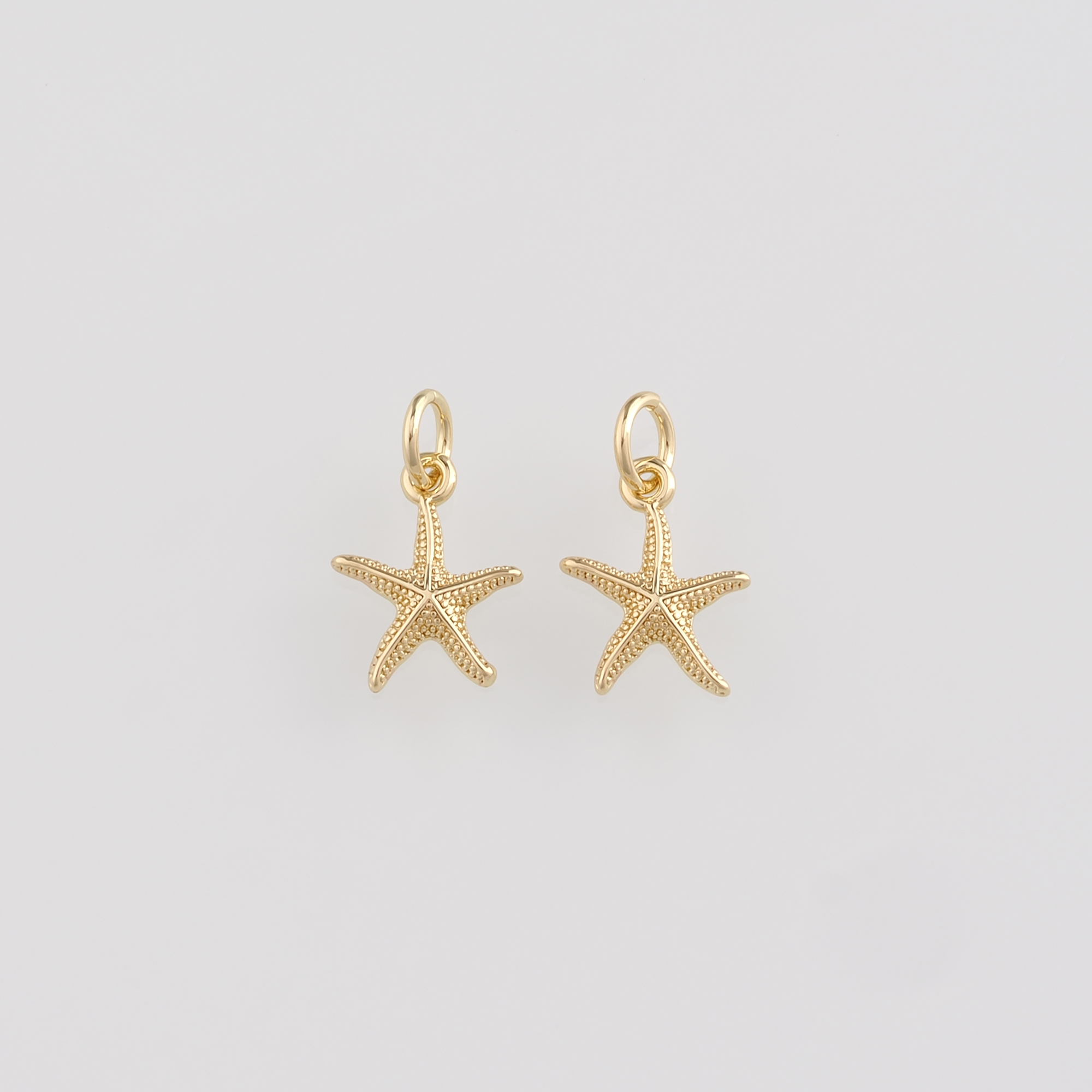 18K Gold Filled Starfish Pendant,Ocean Starfish Charm Earrings Necklace for DIY Jewelry Making Supply