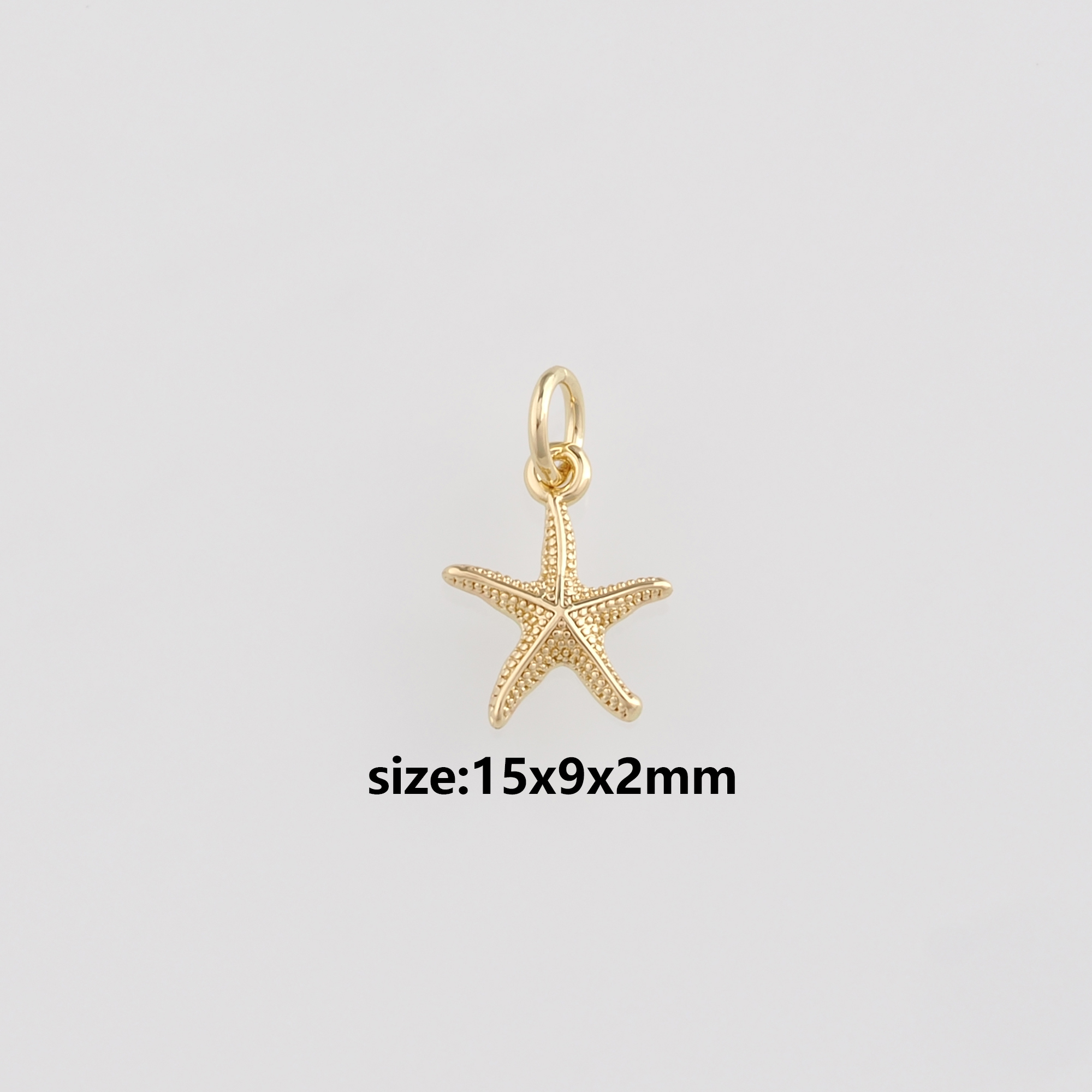18K Gold Filled Starfish Pendant,Ocean Starfish Charm Earrings Necklace for DIY Jewelry Making Supply