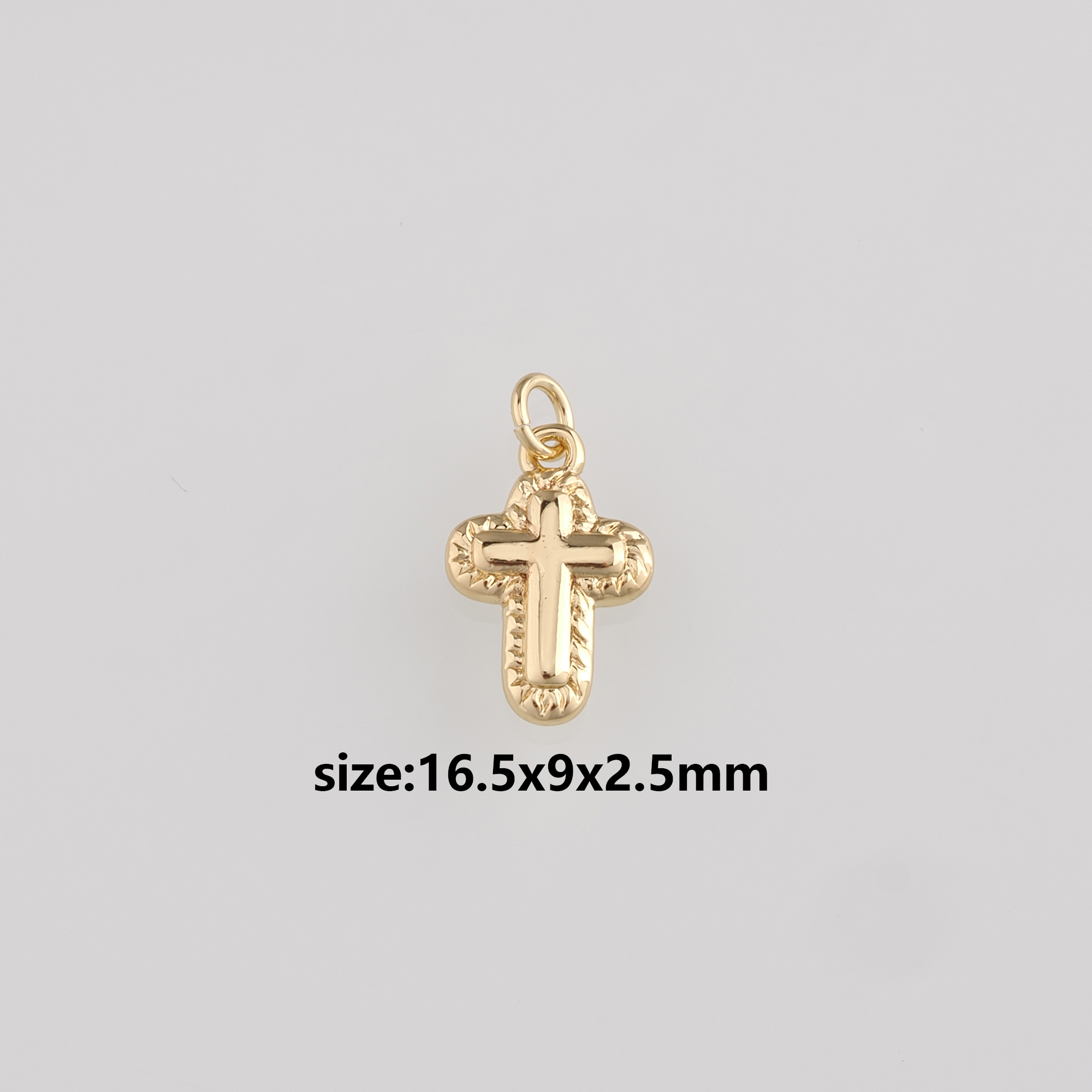 18K Gold Filled Cross Pendant,Religious Charm Earrings Necklace for DIY Jewelry Making Supply