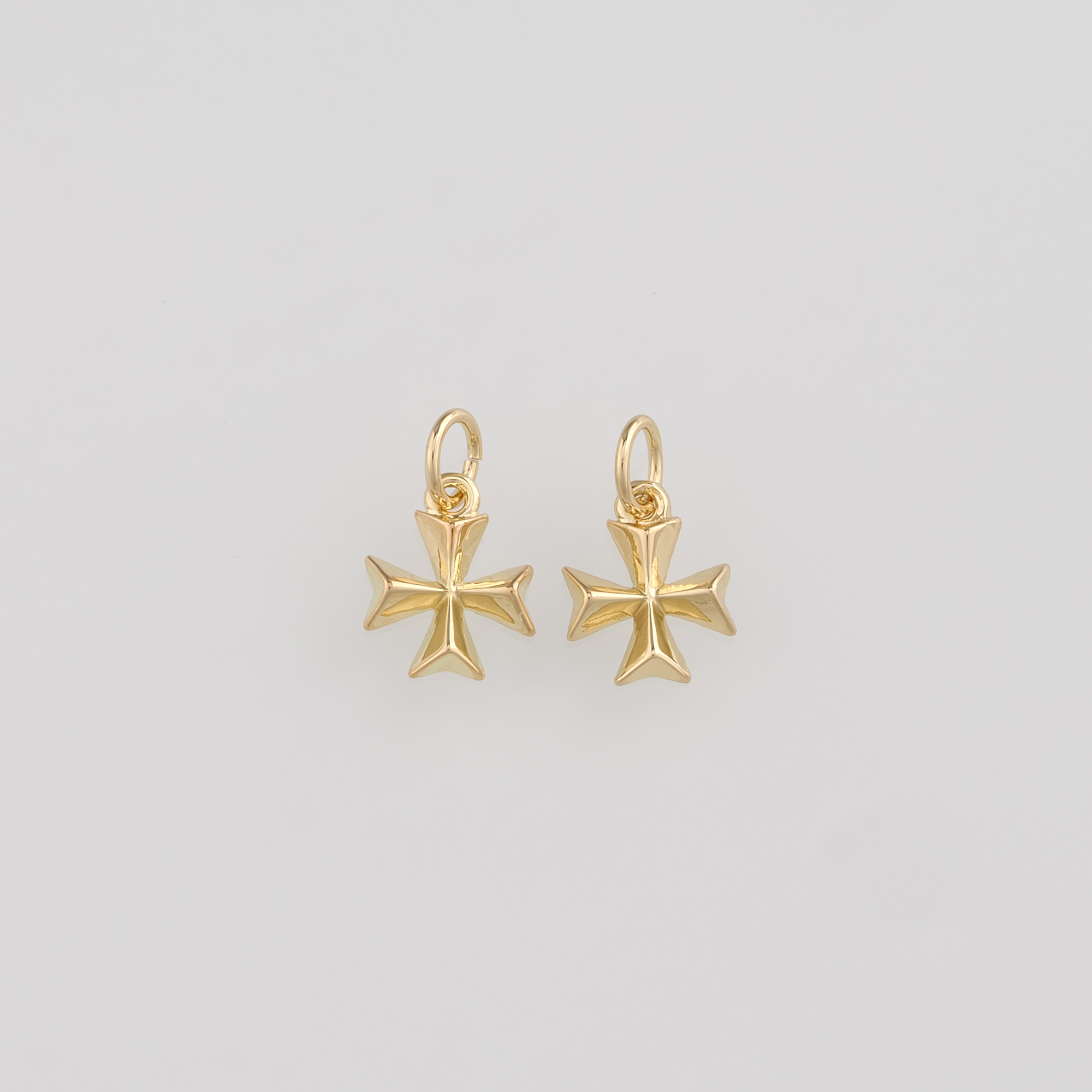 18K Gold Filled Cross Pendant,Cross Charm Earrings Necklace for DIY Jewelry Making Supply