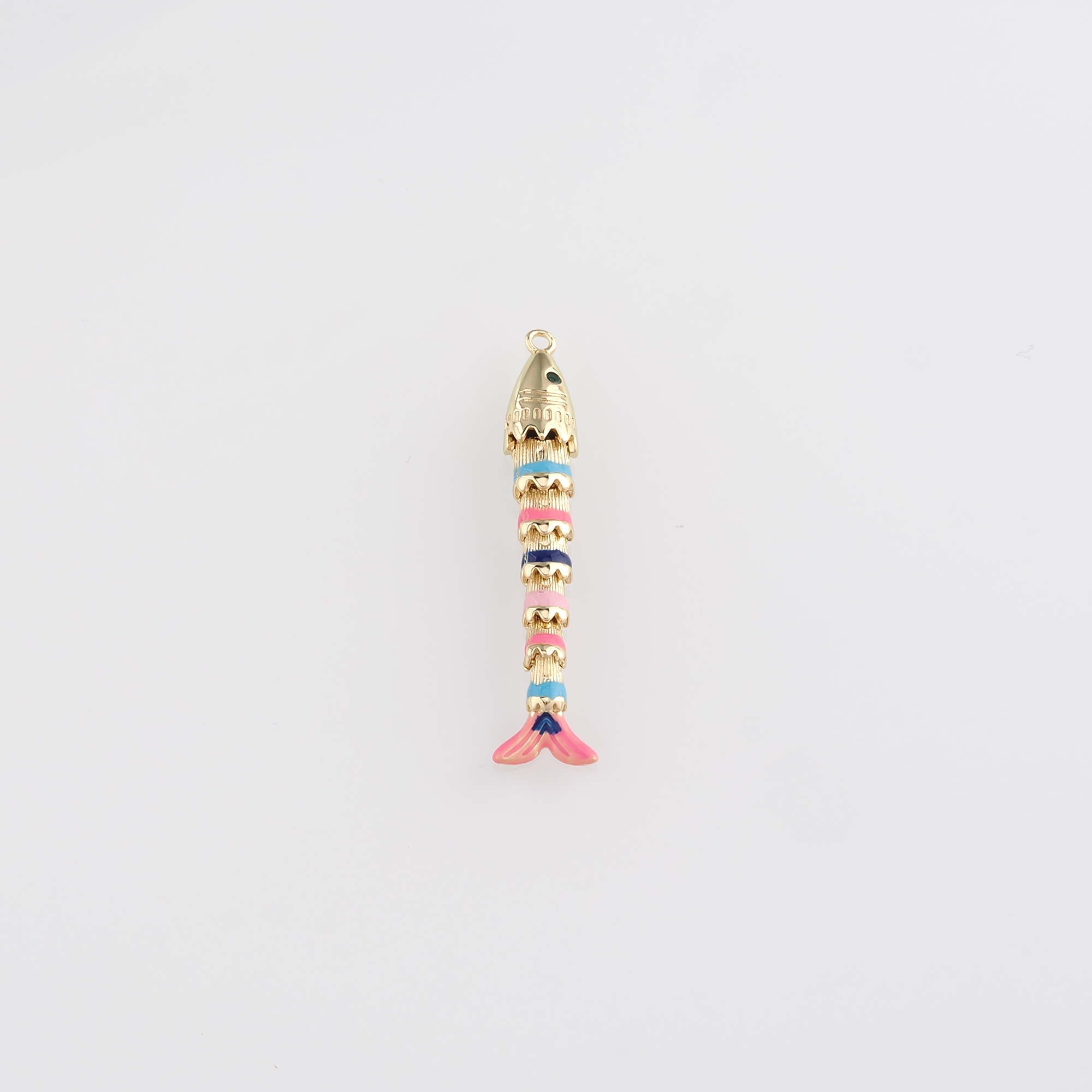 18K Gold Filled Fish Pendant,Ocean Fish Charm Earrings Necklace for DIY Jewelry Making Supply