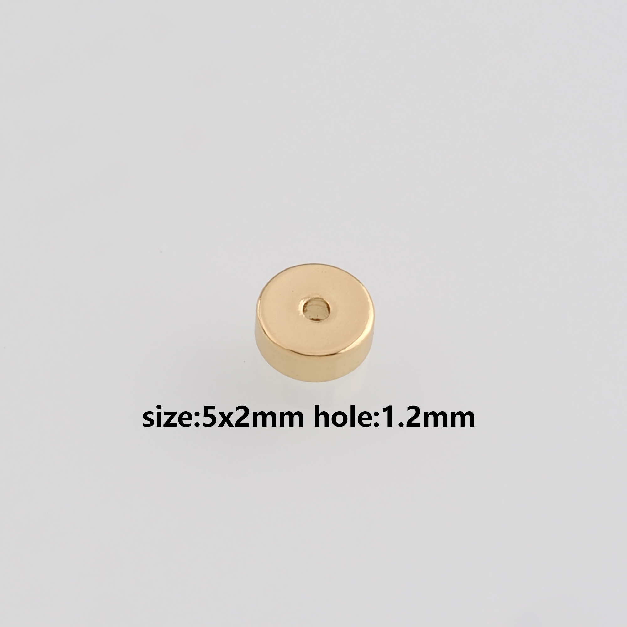 50pcs 18K Gold Filled Disc Spacer Beads,Flat Round Bead for Bracelet Jewelry Necklace Making Supply