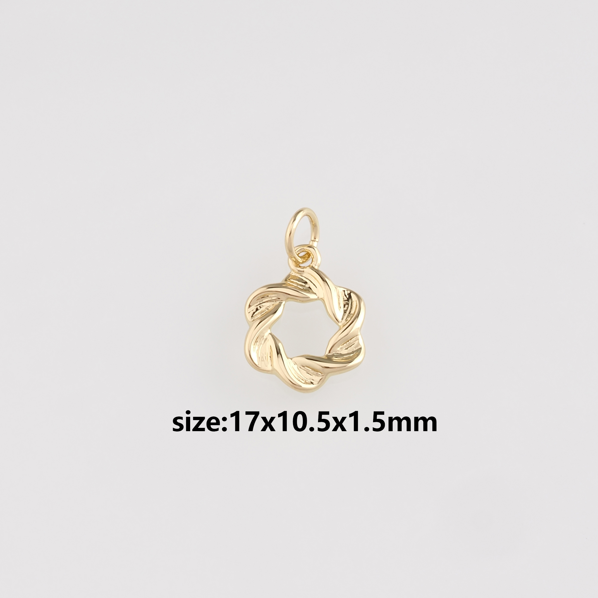 18K Gold Filled Flower Pendant,Flower Charm Earrings Necklace for DIY Jewelry Making Supply