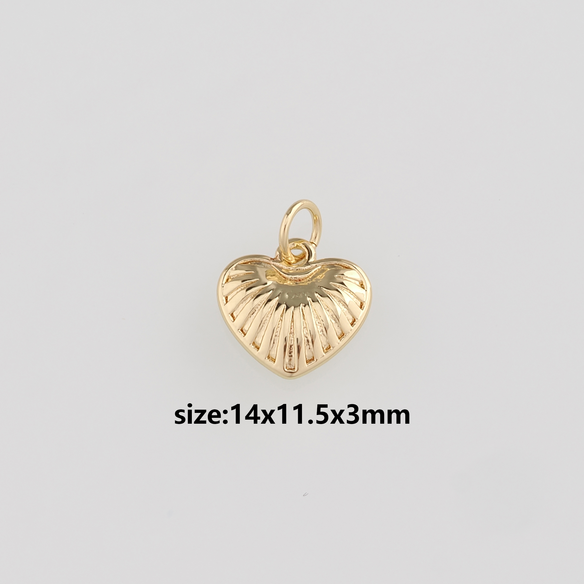 18K Gold Filled Heart Pendant,Dainty Heart Charm Earrings Necklace for DIY Jewelry Making Supply