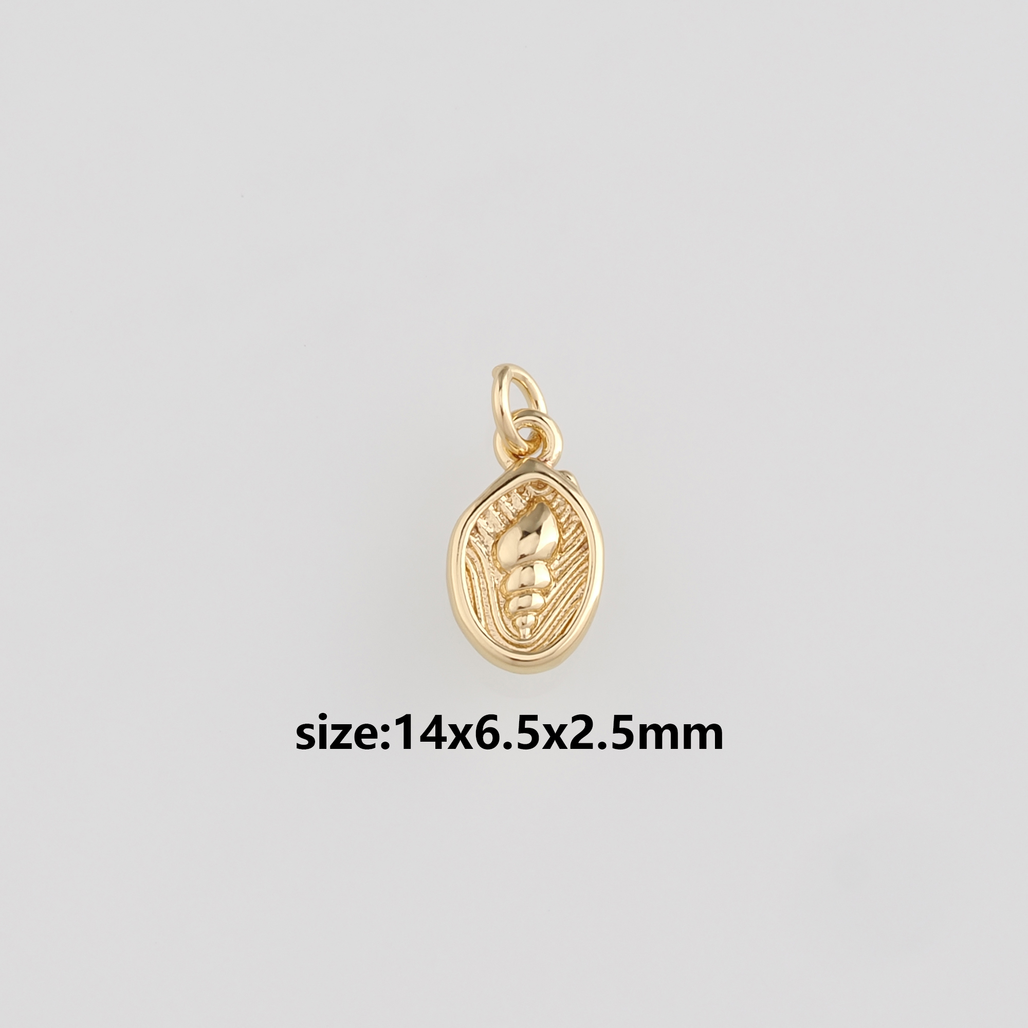 18K Gold Filled Conch Pendant,Ocean Shell Charm Earrings Necklace for DIY Jewelry Making Supply