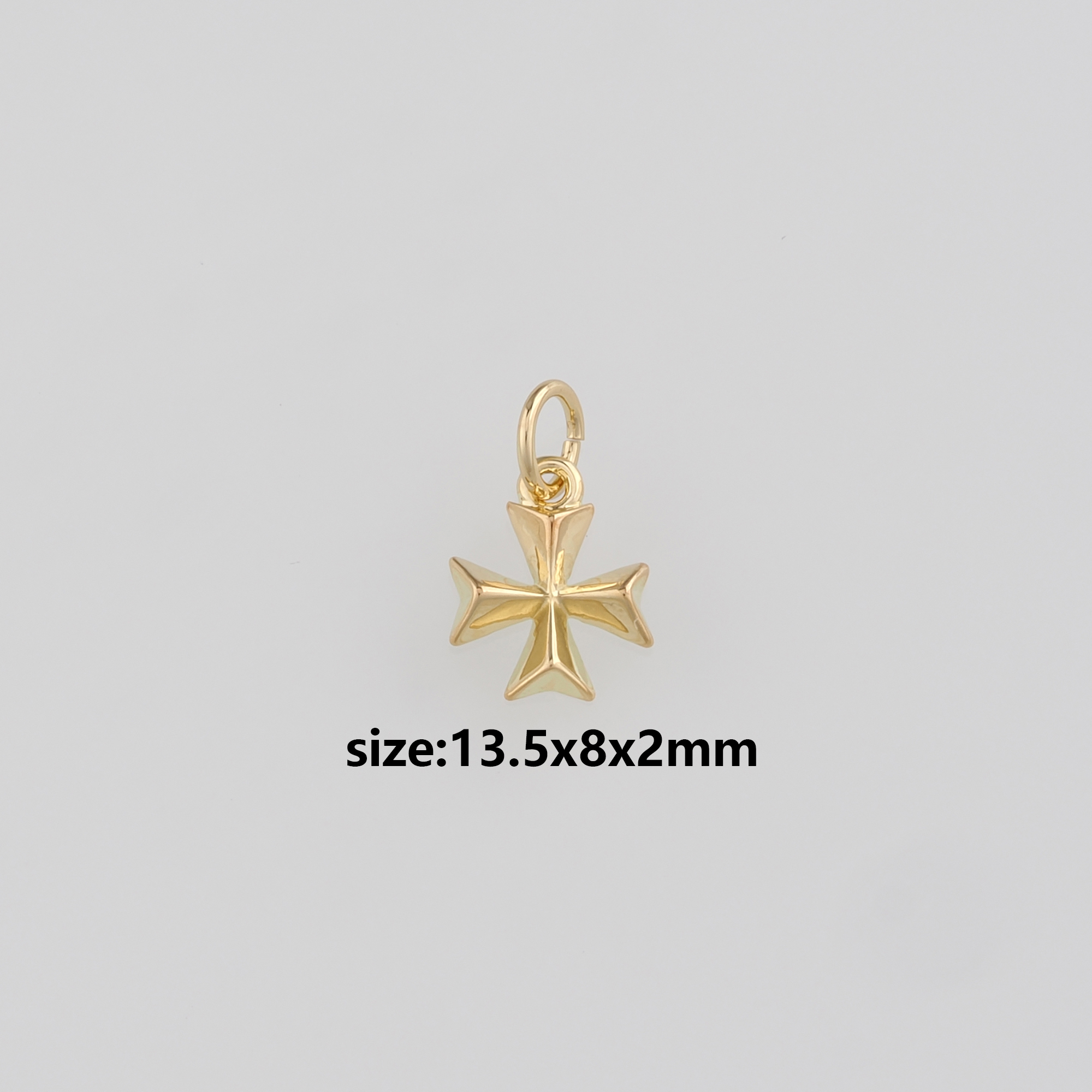 18K Gold Filled Cross Pendant,Cross Charm Earrings Necklace for DIY Jewelry Making Supply