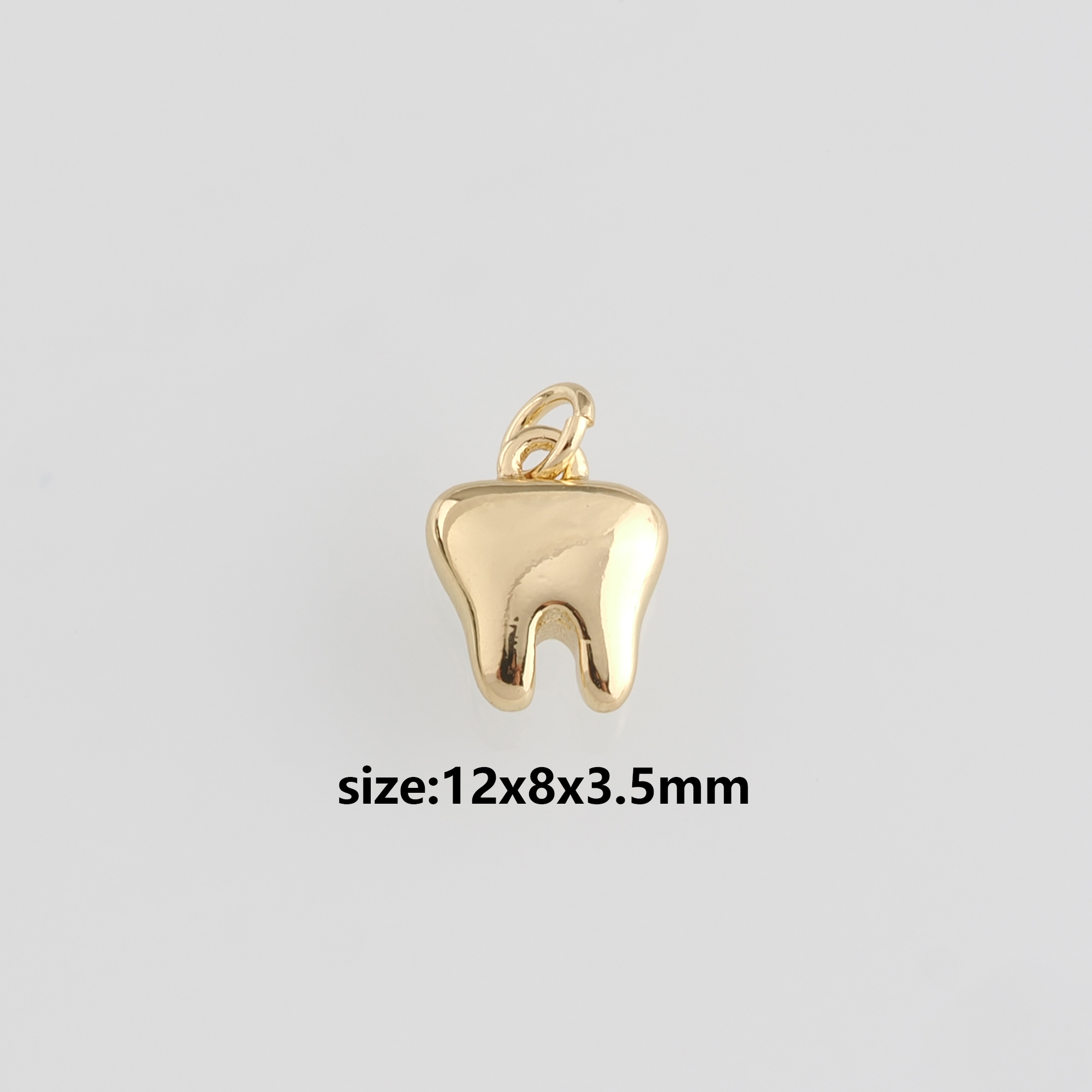 18K Gold Filled Tooth Pendant,Tooth Charms Earrings Necklace for DIY Jewelry Making Supply