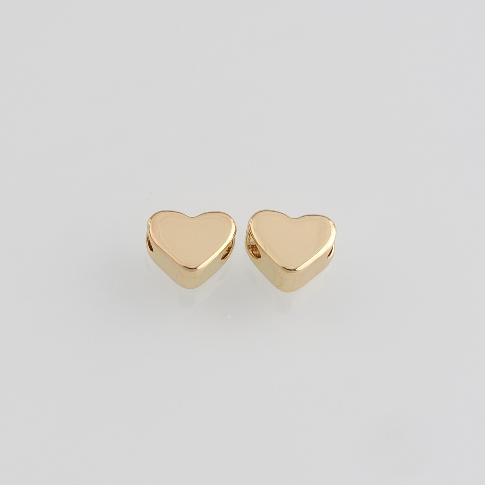 10Pcs 18K Gold Filled Heart Spacer Beads,Heart Bead for Bracelet Jewelry Necklace Making Supply