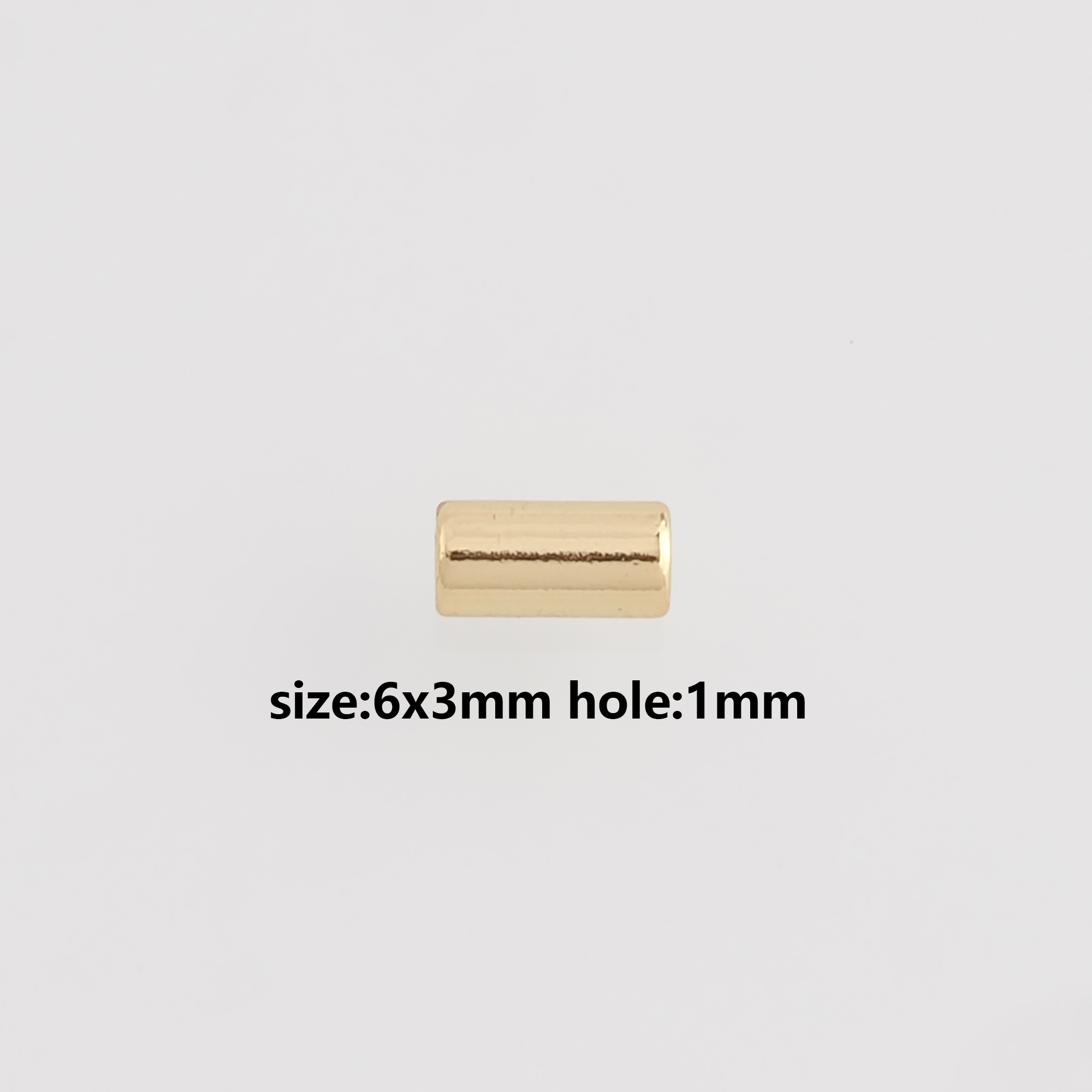 50Pcs 18K Gold Filled Barrel Spacer Beads,Dainty Barrel Beads for Bracelet Jewelry Necklace Making Supply