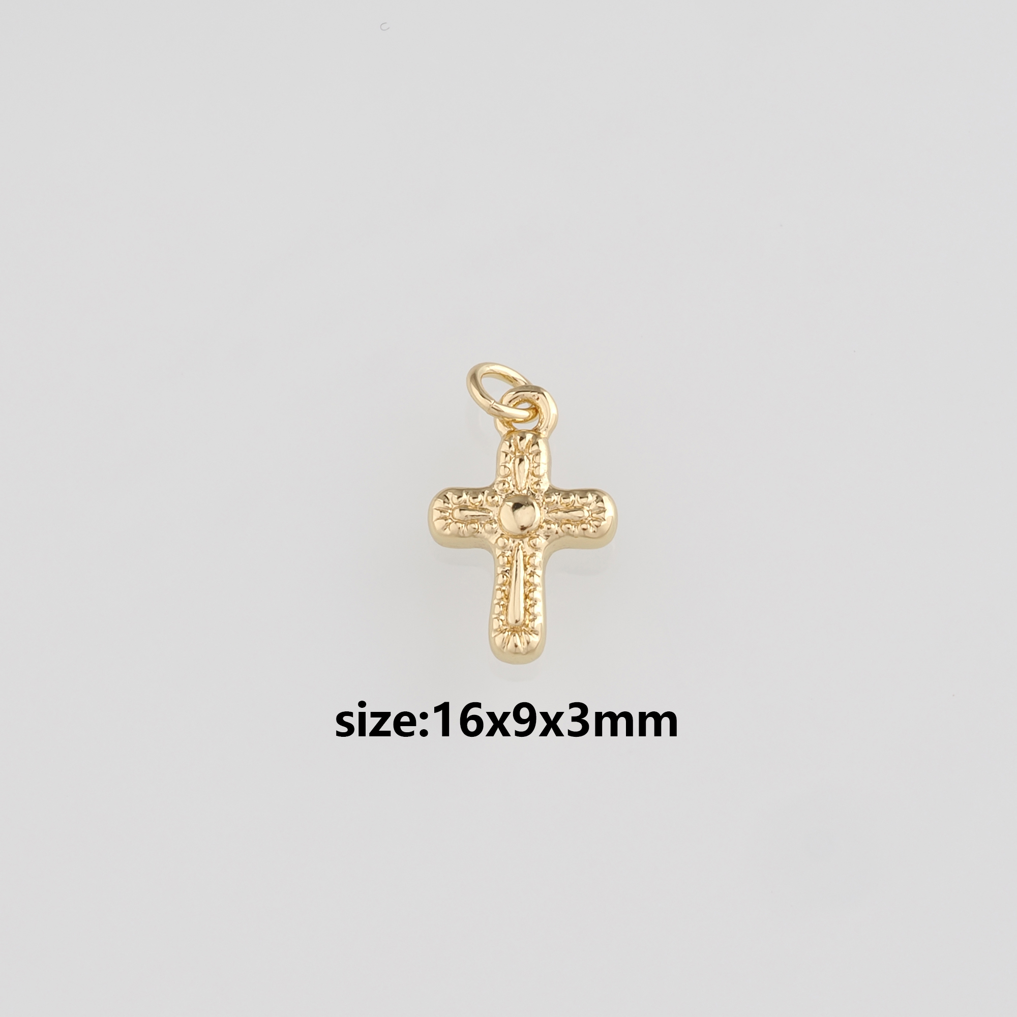 18K Gold Filled Cross Pendant,Cross Charm Earrings Necklace for DIY Jewelry Making Supply