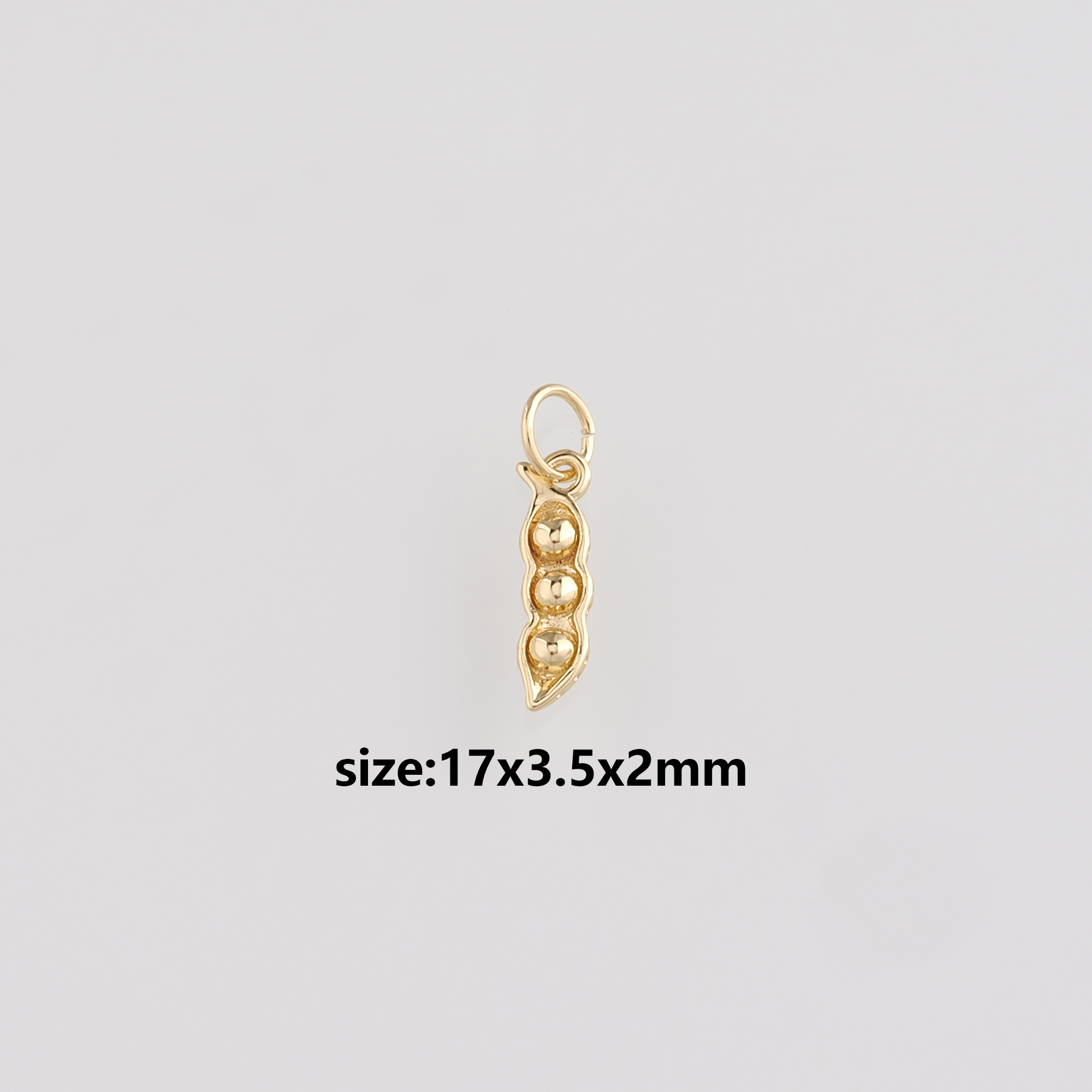 18K Gold Filled Pea Pods Pendant,Pea Charm Earrings Necklace for DIY Jewelry Making Supply