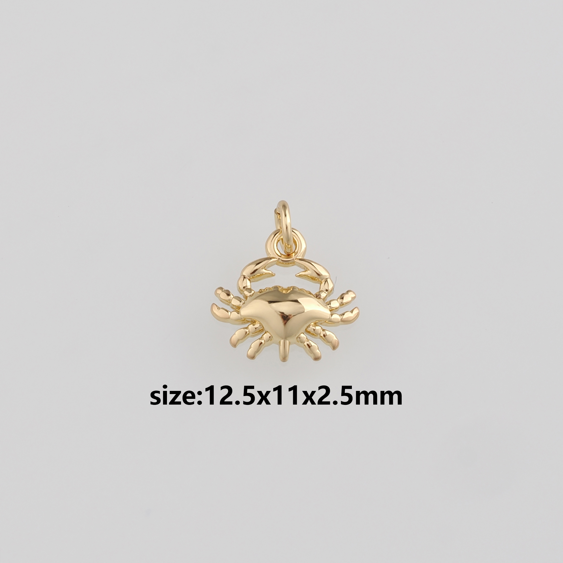 18K Gold Filled Crab Pendant,Cancer Charm Earrings Necklace for DIY Jewelry Making Supply