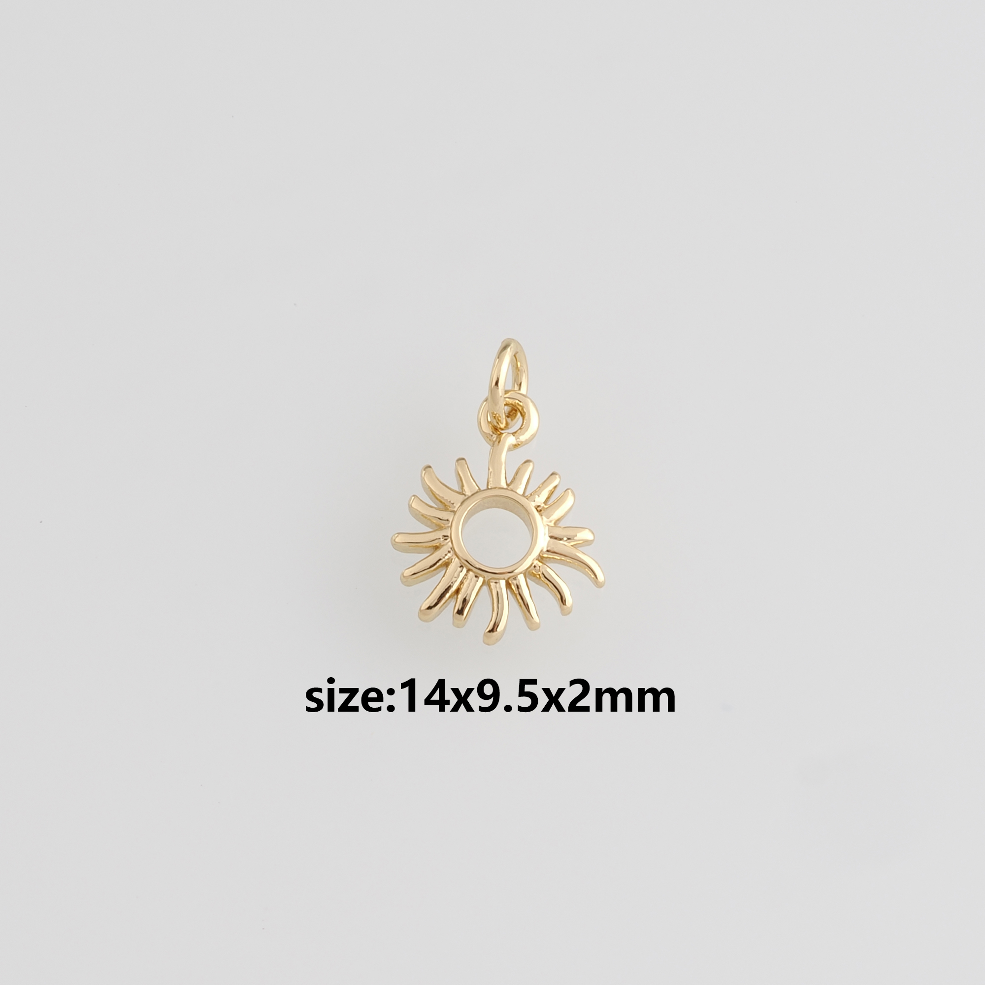 18K Gold Filled Sun Pendant,Celestial Sun Charm Earrings Necklace for DIY Jewelry Making Supply