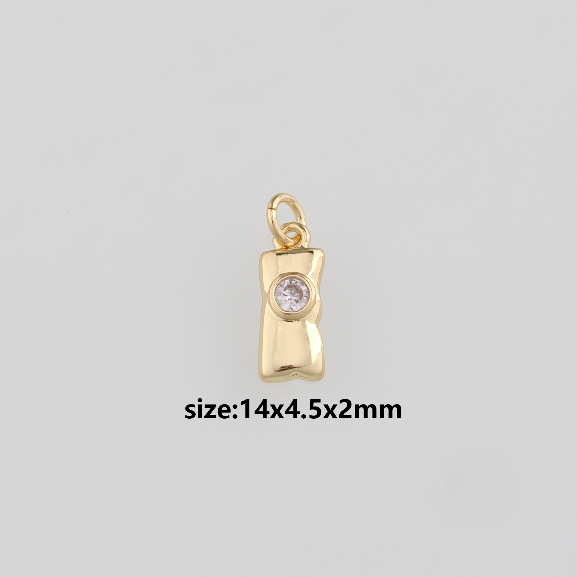 18K Gold Filled Rectangle Pendant,Rectangle Charm Earrings Necklace for DIY Jewelry Making Supply