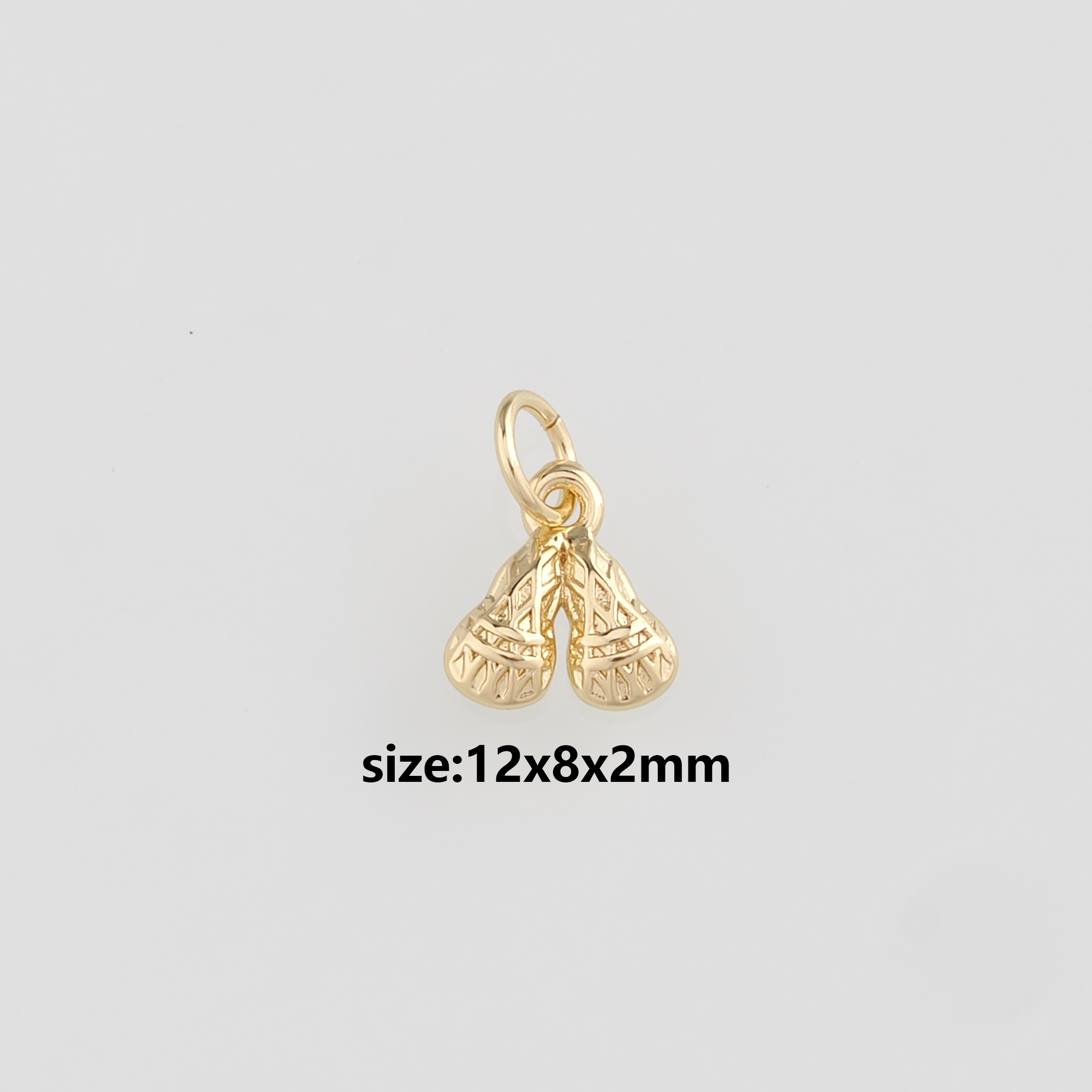 18K Gold Filled Peanut Pendant,Dainty Peanut Charm Earrings Necklace for DIY Jewelry Making Supply