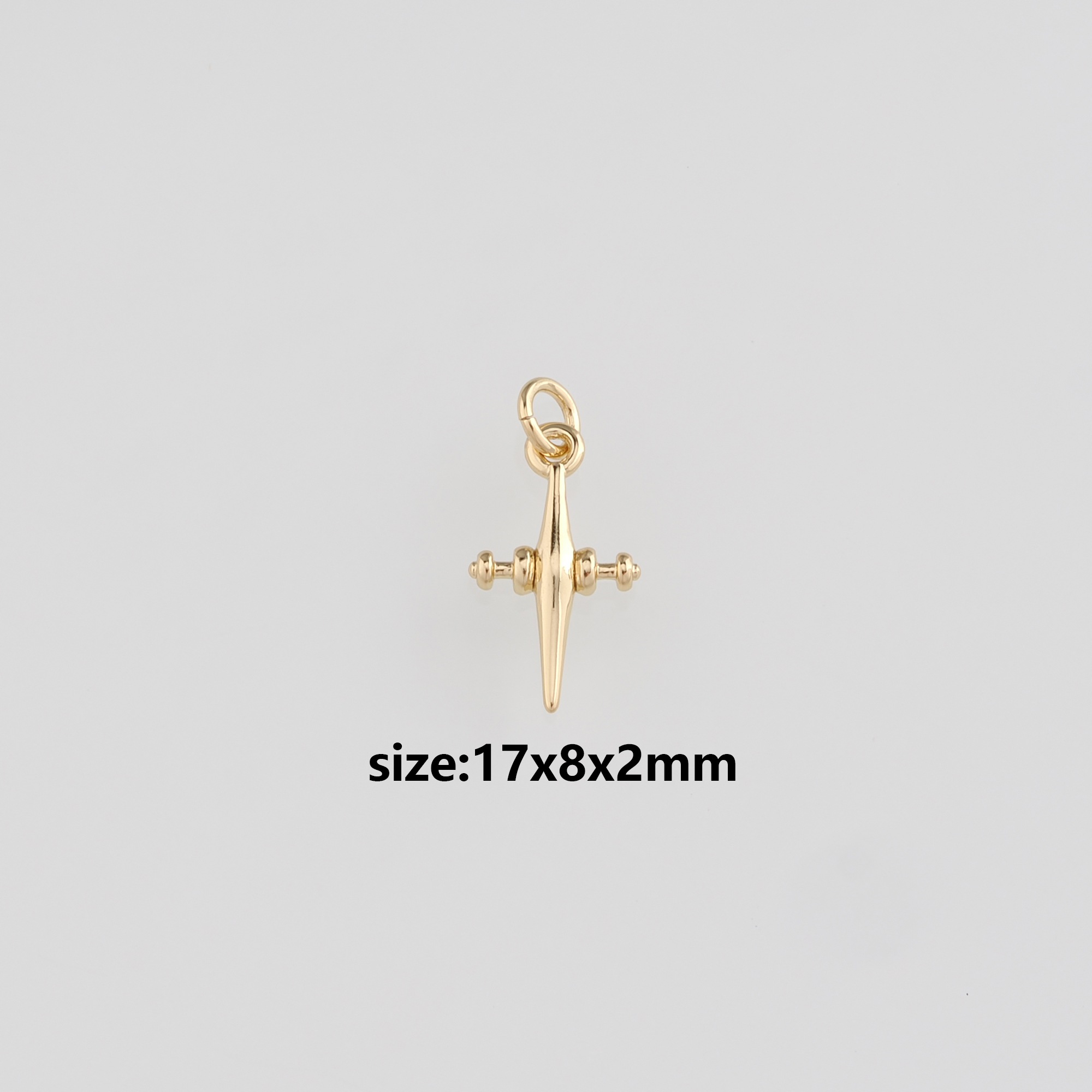 18K Gold Filled Cross Pendant,Cross Charm Earrings Necklace for DIY Jewelry Making Supply