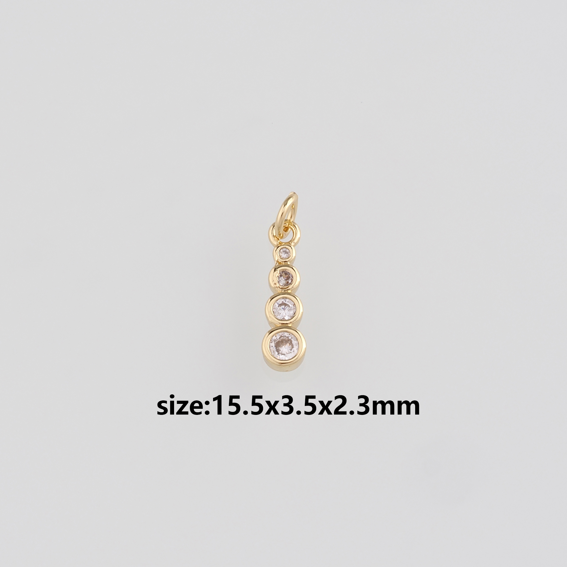 18K Gold Filled Round Pendant,CZ Micro Pave Round Earrings Necklace for DIY Jewelry Making Supply