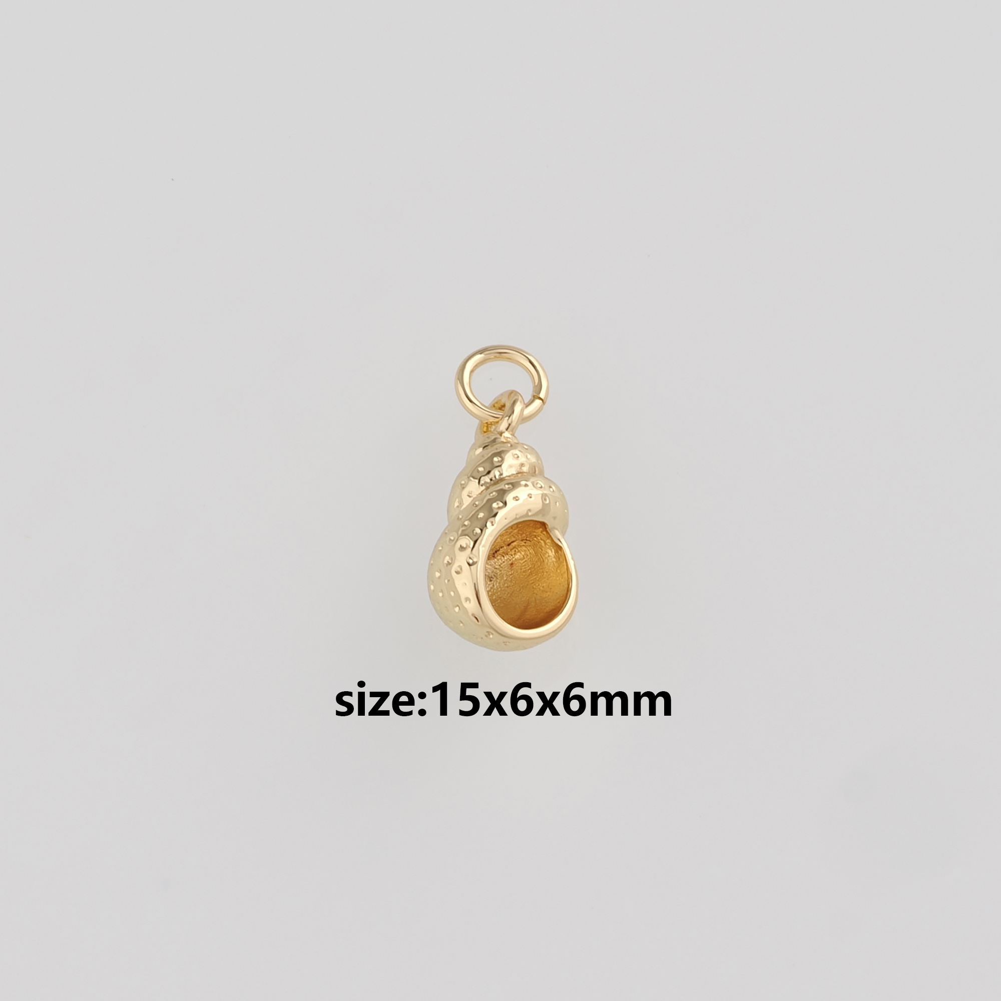 18K Gold Filled Conch Pendant,Ocean Shell Charm Earrings Necklace for DIY Jewelry Making Supply