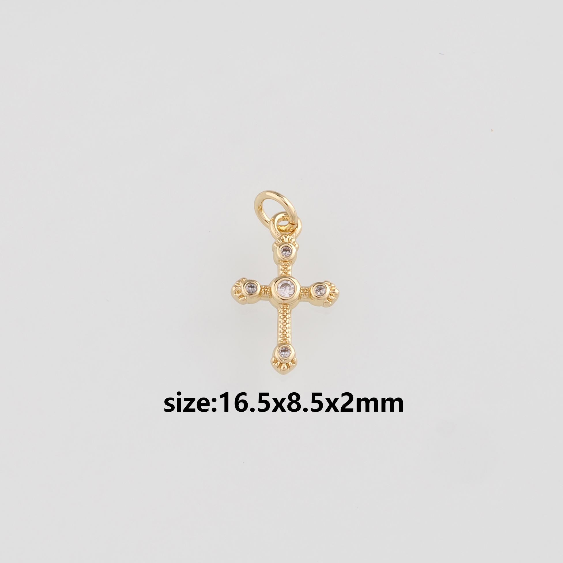 18K Gold Filled Cross Pendant,CZ Micro Pave Cross Charm Earrings Necklace for DIY Jewelry Making Supply