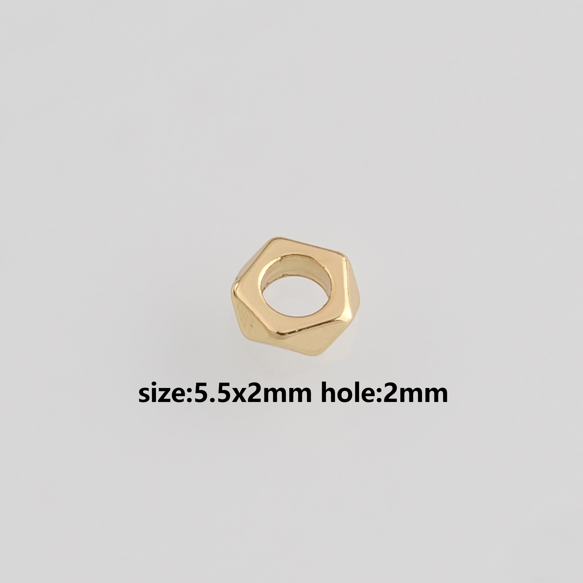 50pcs 18K Gold Filled Hexagon Spacer Beads,Dainty Hexagon Spacer Beads,DIY Jewelry Making Supply