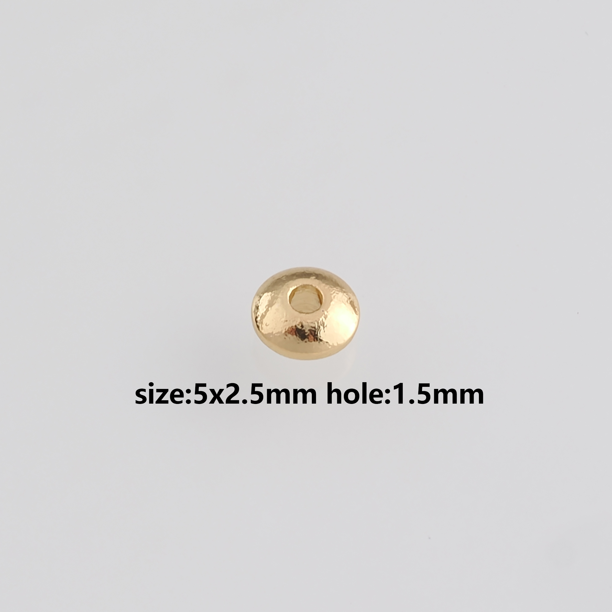 50Pcs 18K Gold Filled Round Flat Spacer Beads,Dainty Round Spacer Beads,DIY Jewelry Making Supply