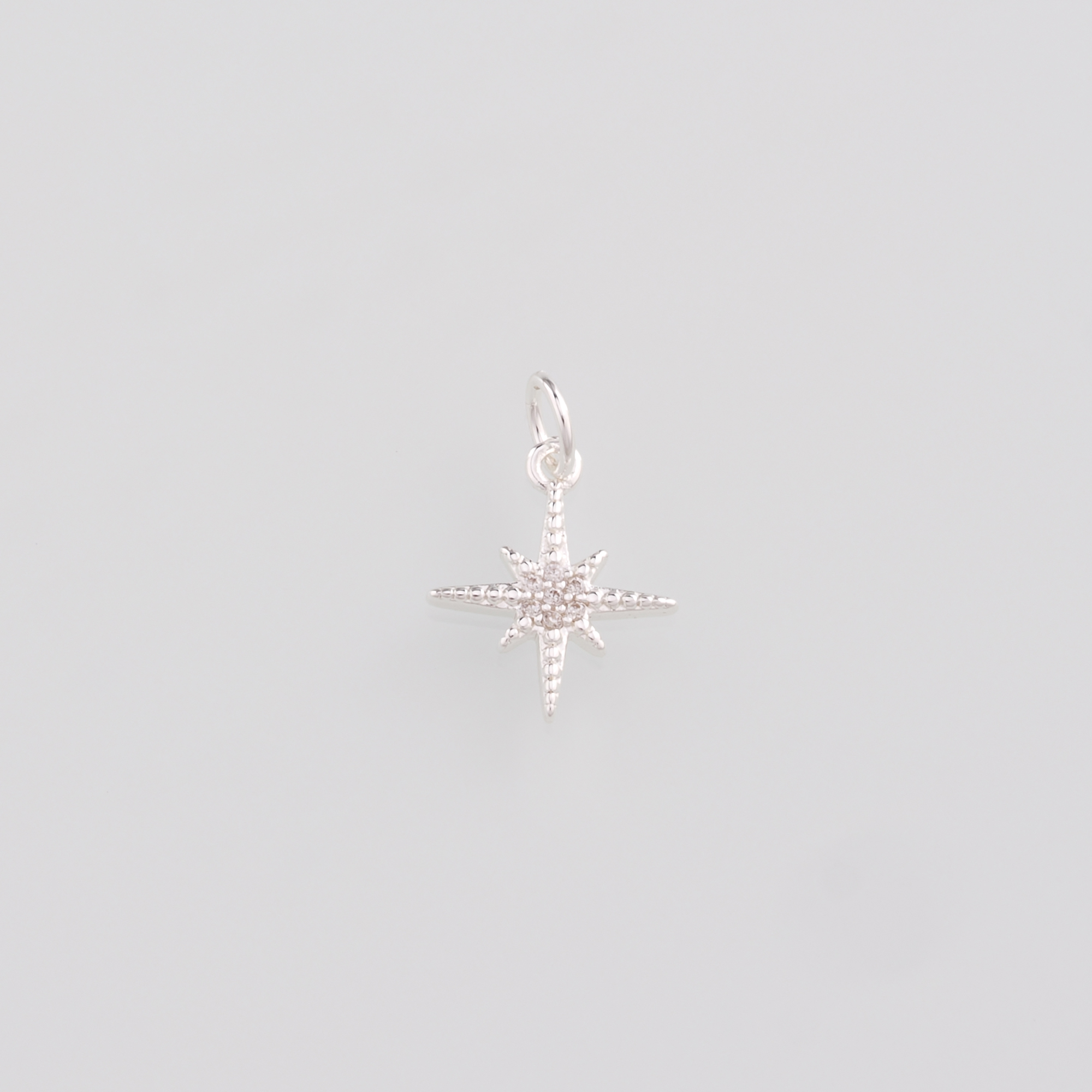 18K Gold Filled North Star Pendant,CZ Micro Pave Celestial Charm Earrings Necklace for DIY Jewelry Making Supply