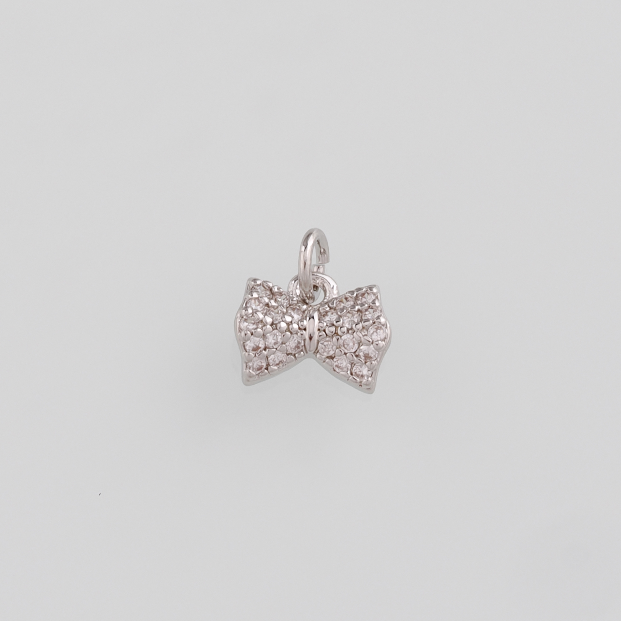 18K Gold Filled Bow Tie Pendant,CZ Micro Pave Bow Charm Earrings Necklace for DIY Jewelry Making Supply