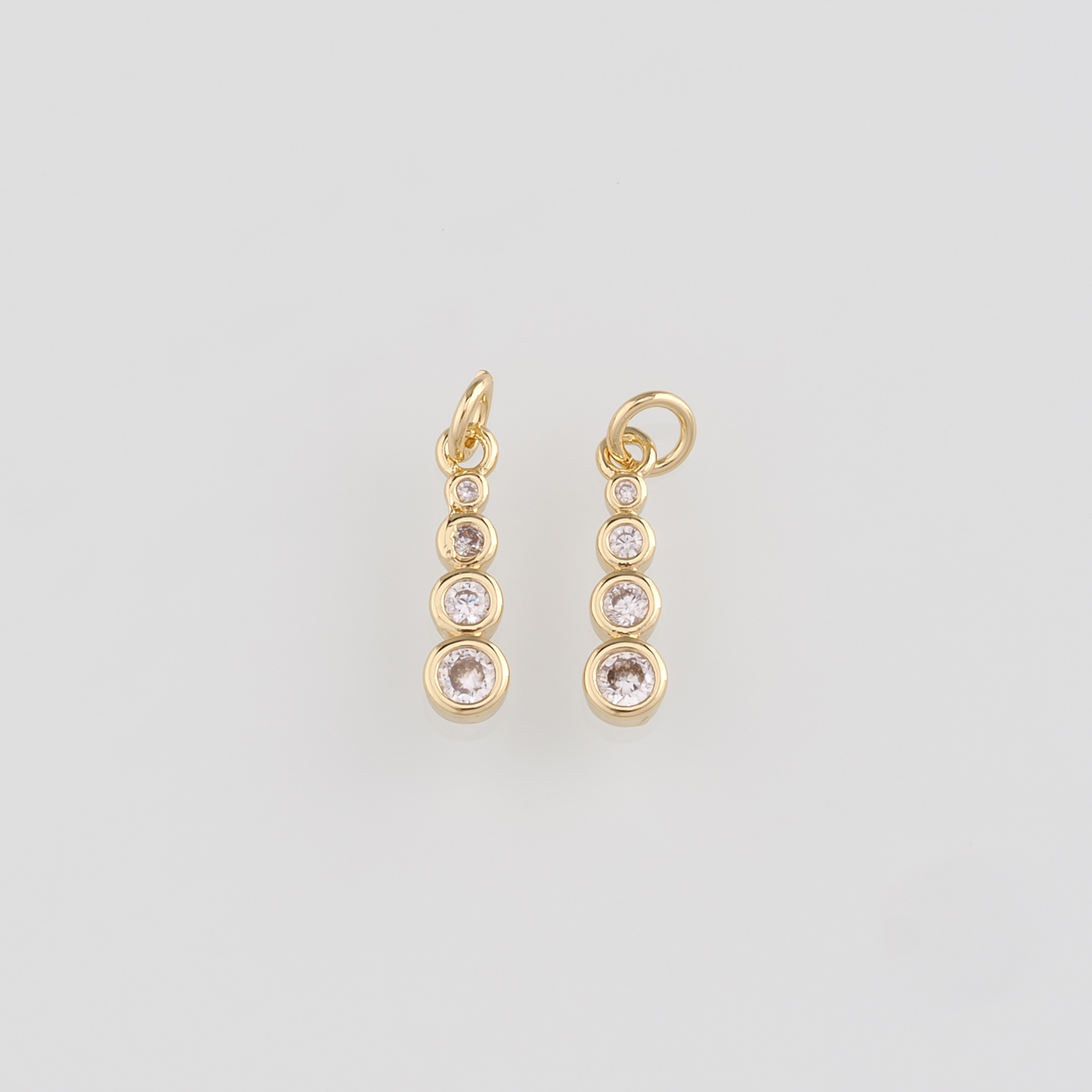 18K Gold Filled Round Pendant,CZ Micro Pave Round Earrings Necklace for DIY Jewelry Making Supply