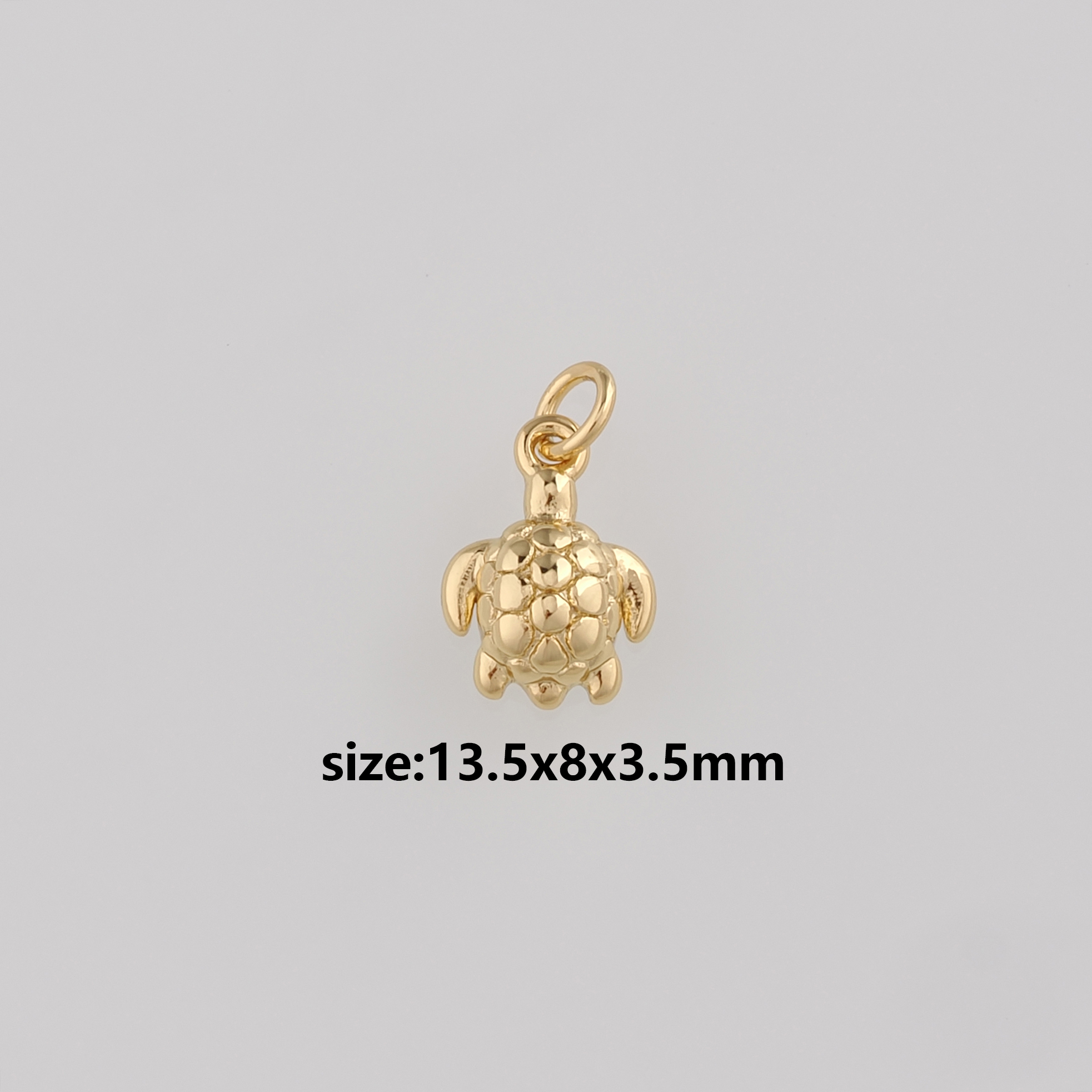 18K Gold Filled Turtle Pendant,Turtle Charm Earrings Necklace for DIY Jewelry Making Supply